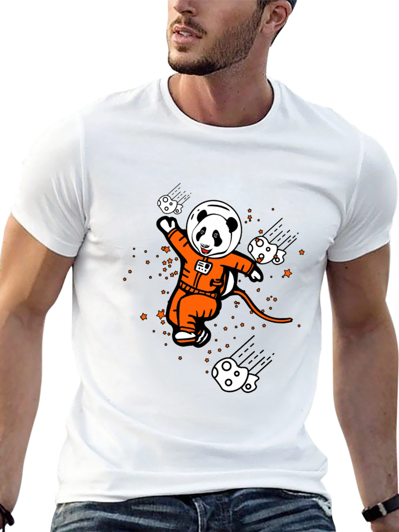 Panda Astronaut Graphic T-Shirt - Space Adventure Style