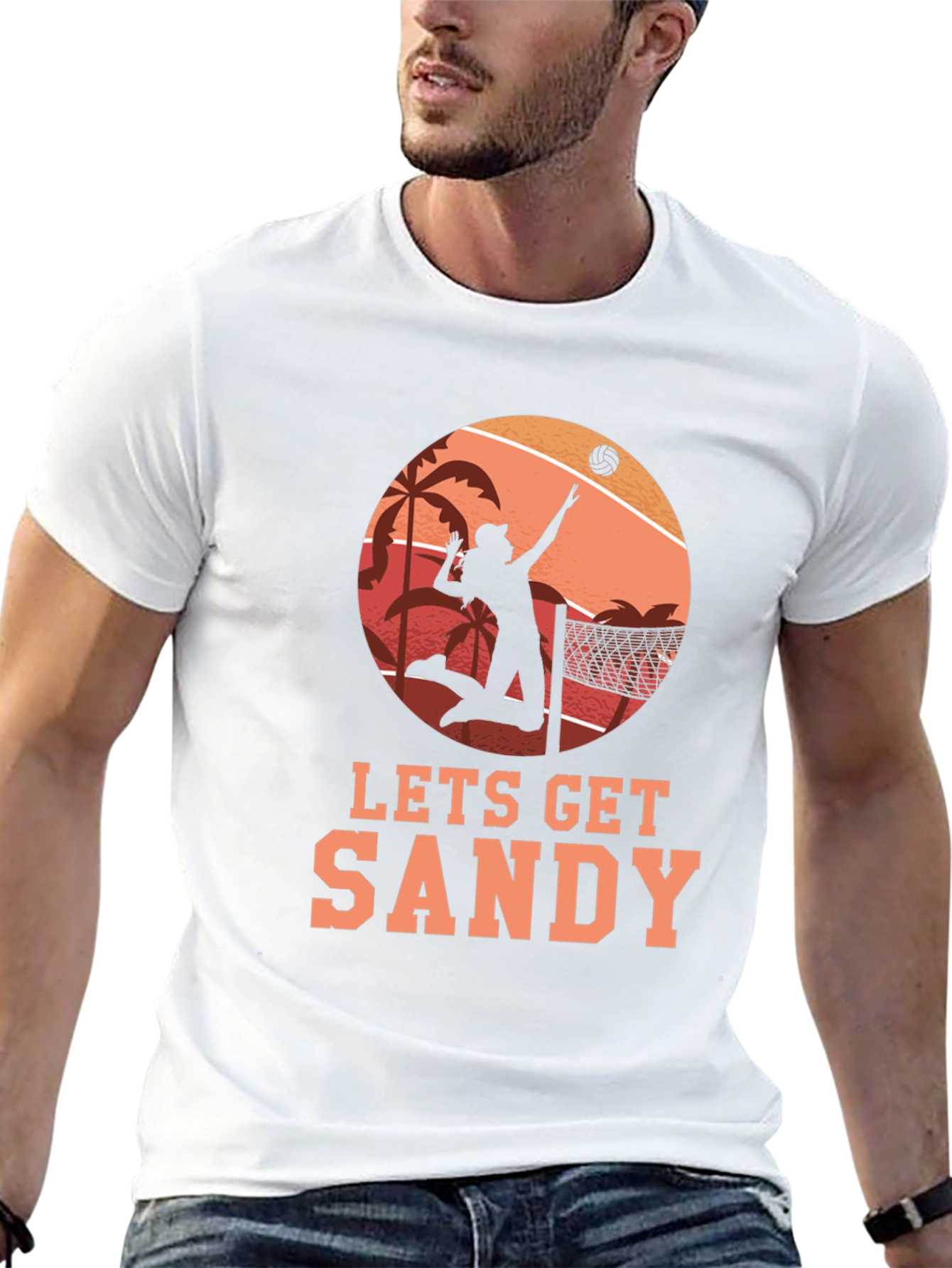 Lets Get Sandy Beach Volleyball T-Shirt