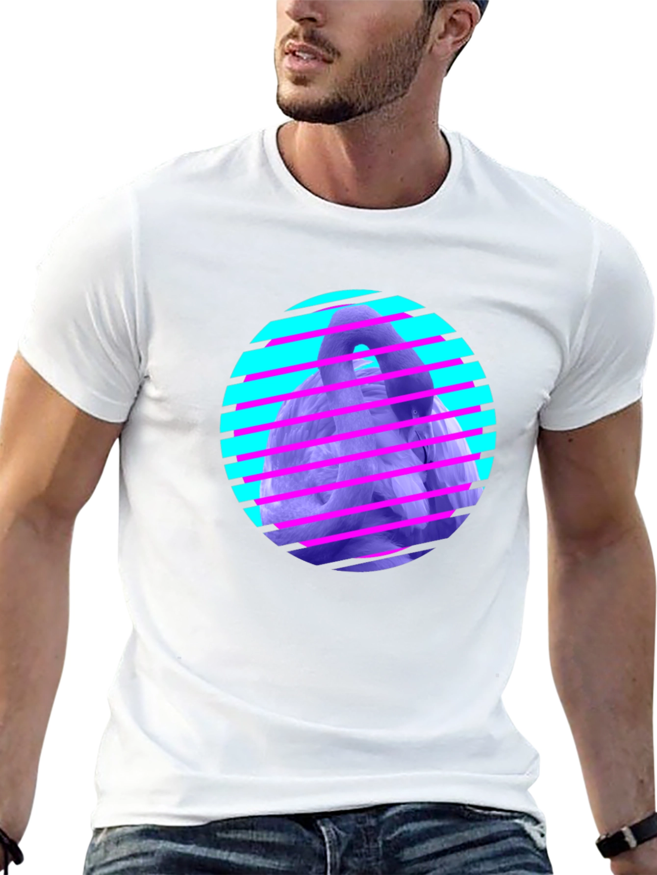 Retro Wave Gorilla Graphic Tee - Black Cotton