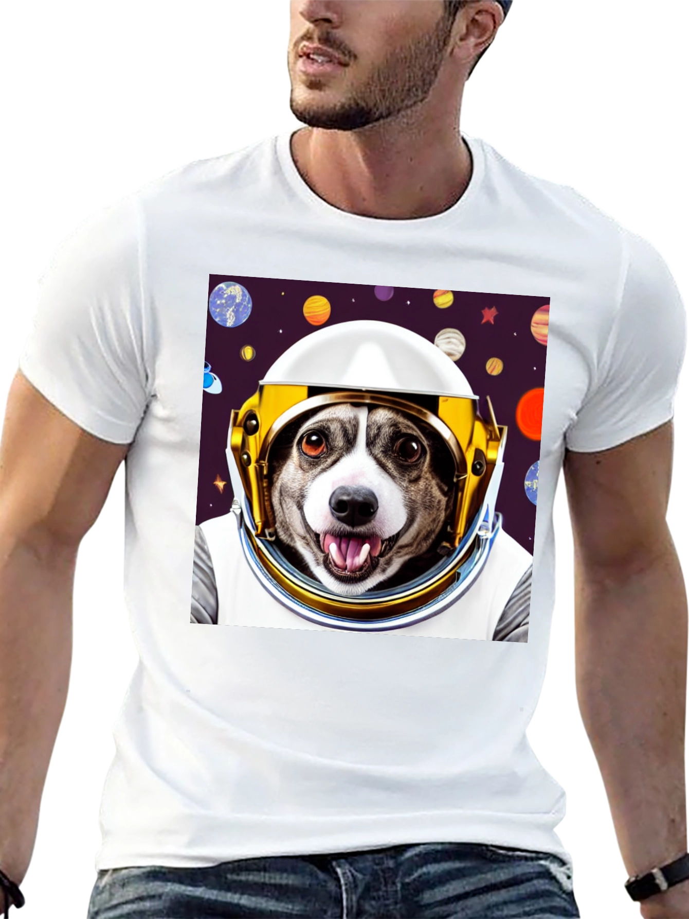 Dog Astronaut Graphic Tee - Space Pup T-Shirt