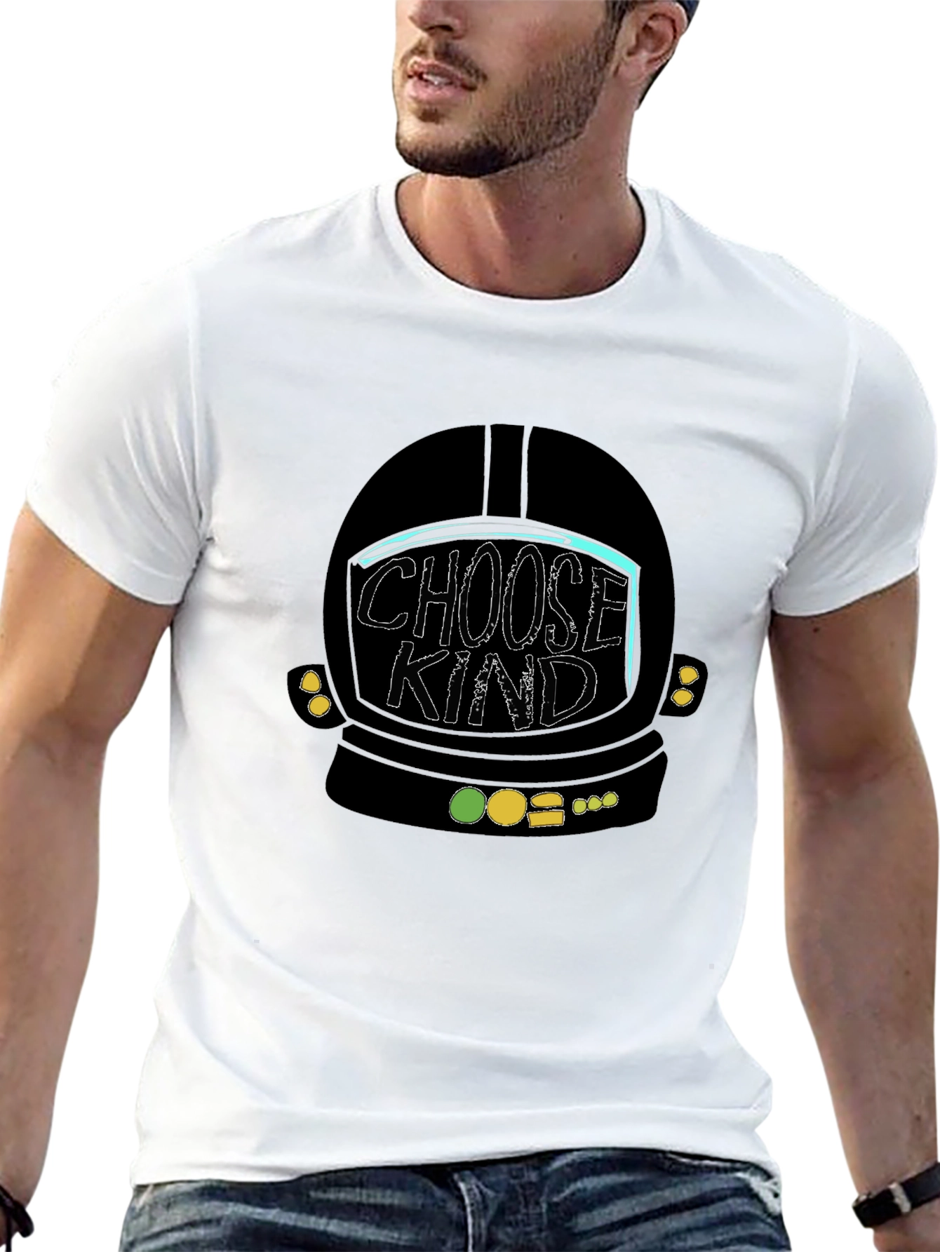 Choose Kind Astronaut Helmet Graphic T-Shirt