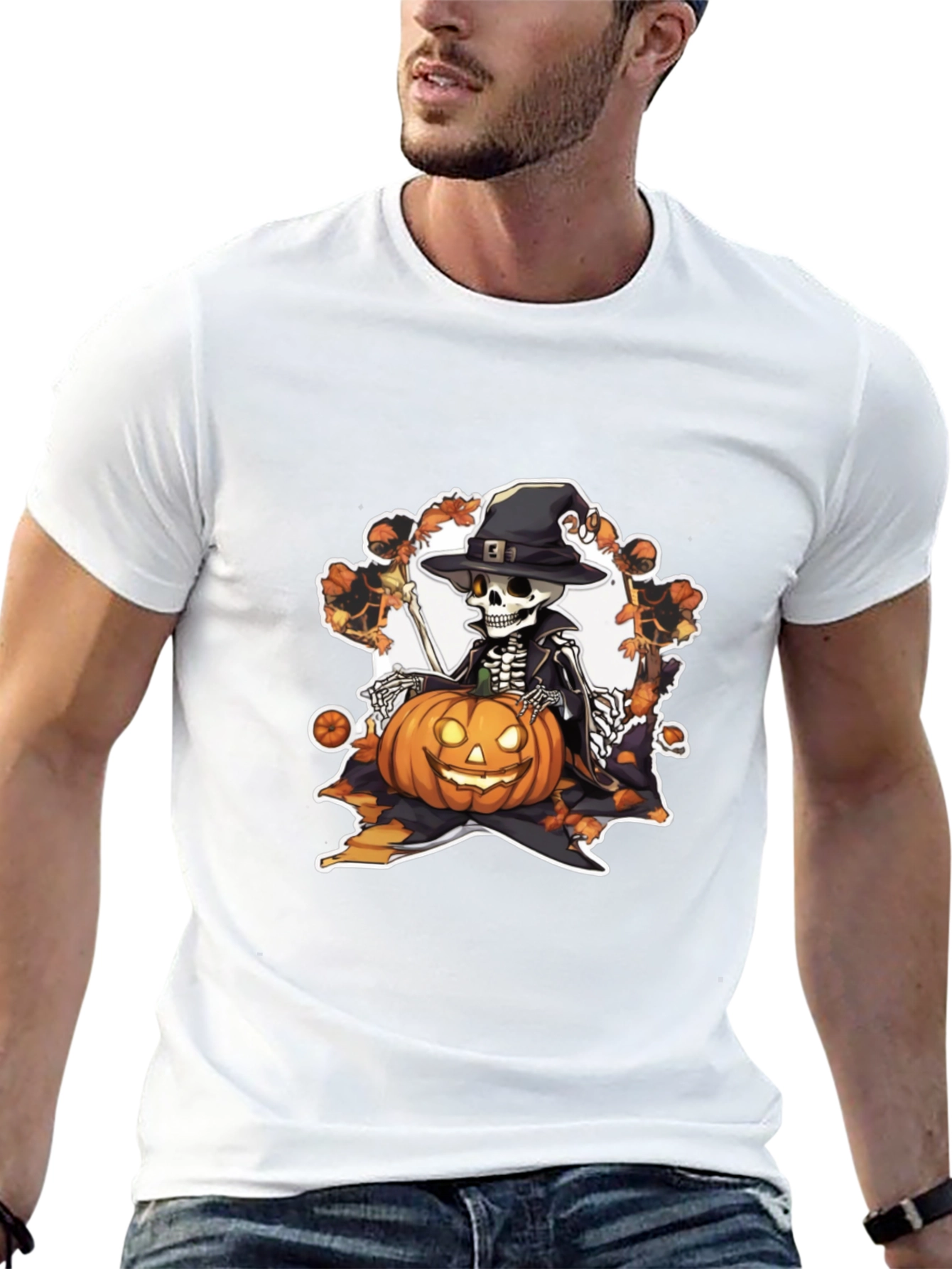 Halloween Skeleton Pumpkin T-Shirt