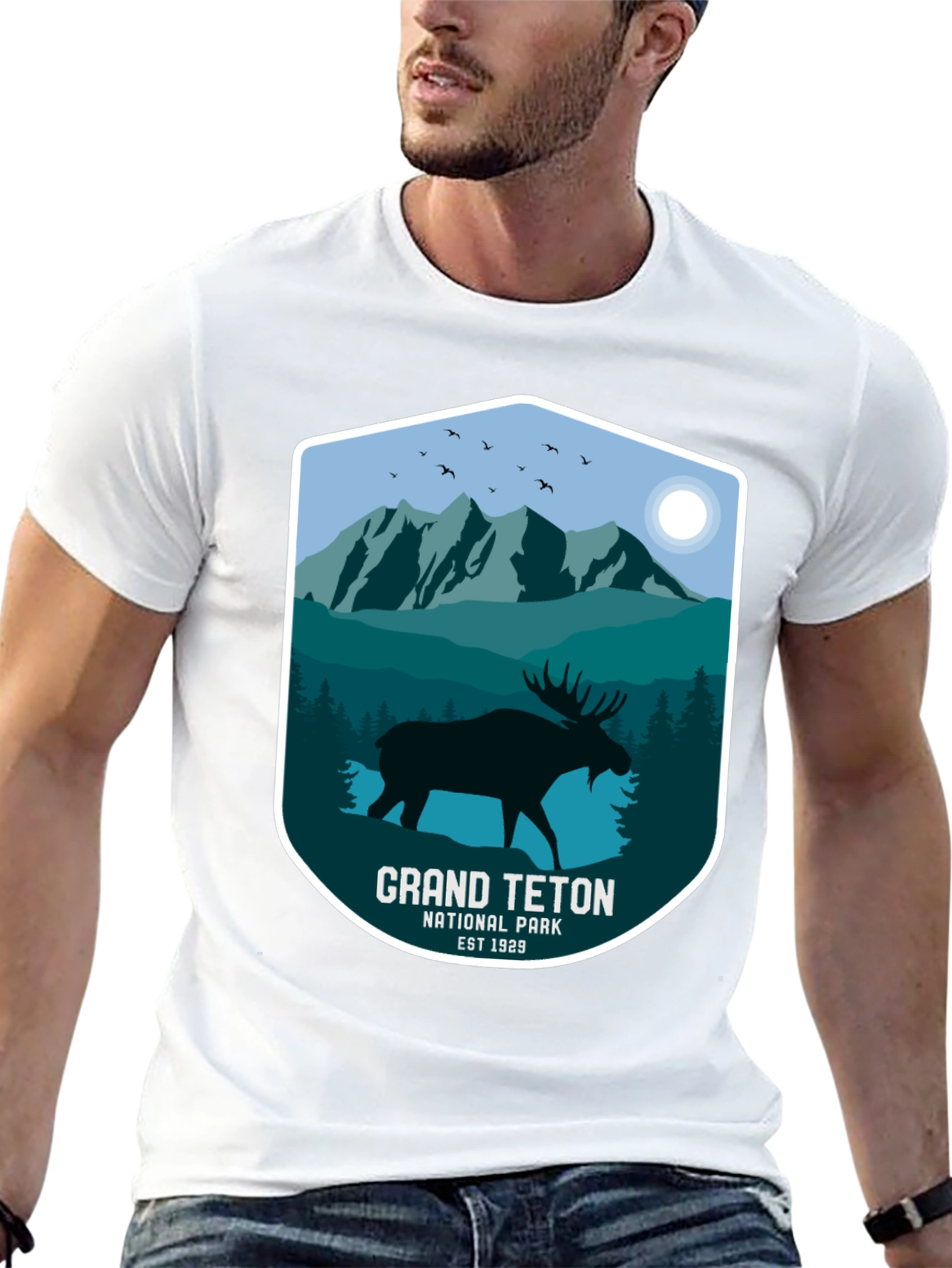 Grand Teton Moose Black T-Shirt
