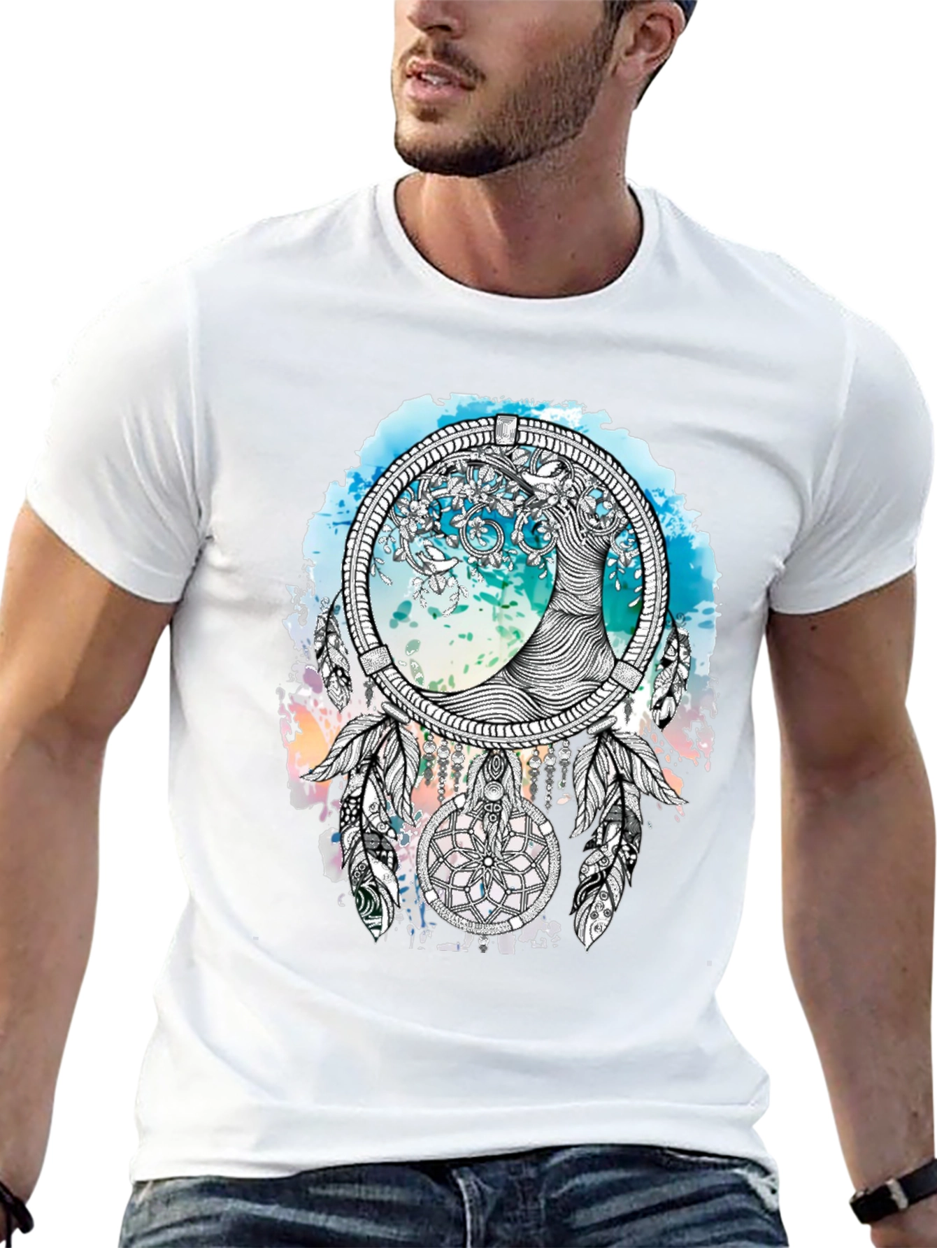 Dreamcatcher Tree T-Shirt - Artistic Graphic Tee