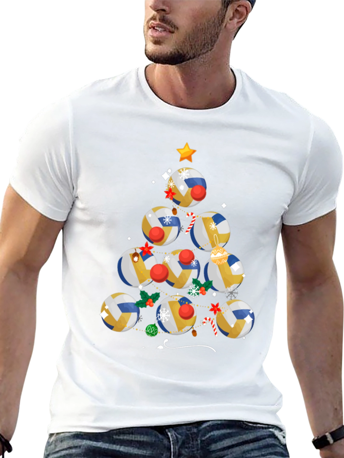 Volleyball Christmas Tree Holiday T-Shirt
