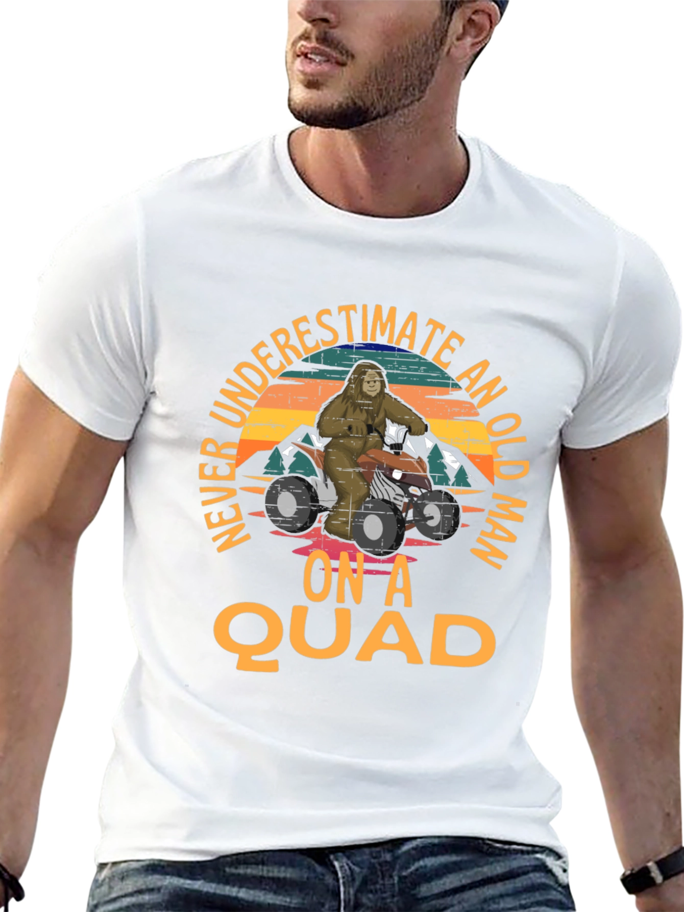 Never Underestimate an Old Man on a Quad Tee