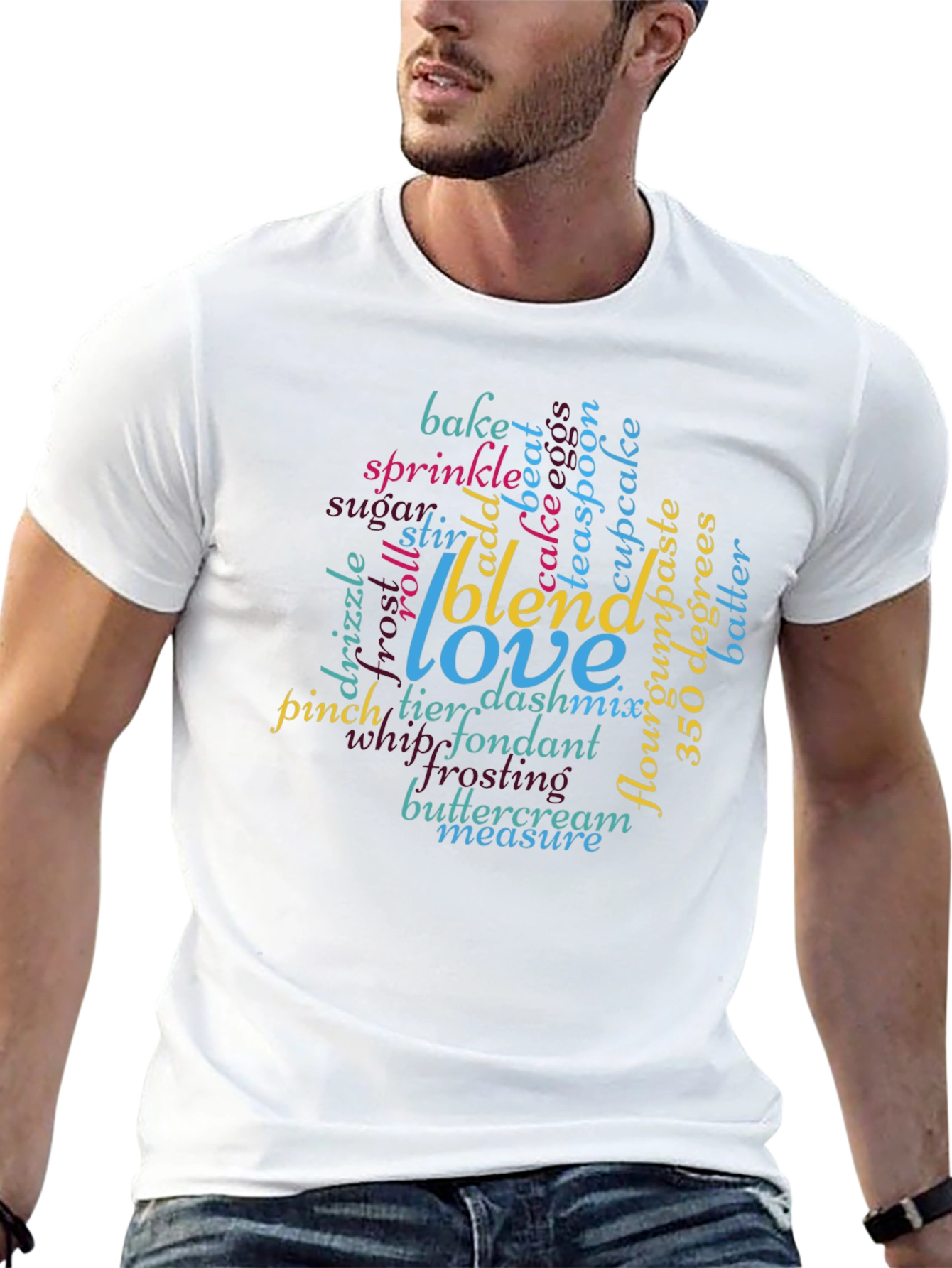 Baking Word Cloud T-Shirt: Blend Love