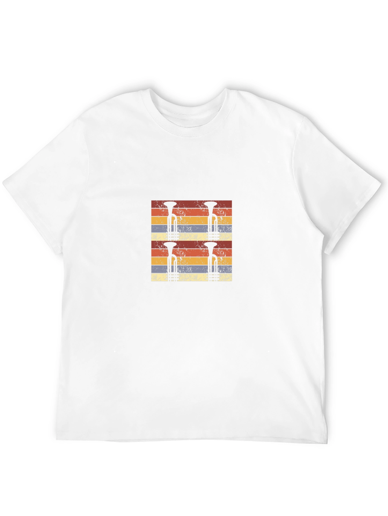 Retro Trumpet Stripes Black T-Shirt
