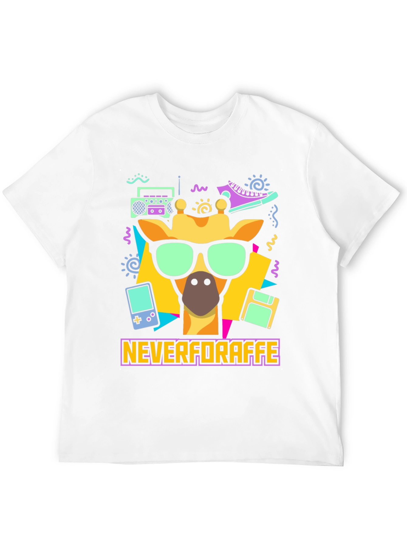 Never Forraffe Giraffe 80s Style T-Shirt