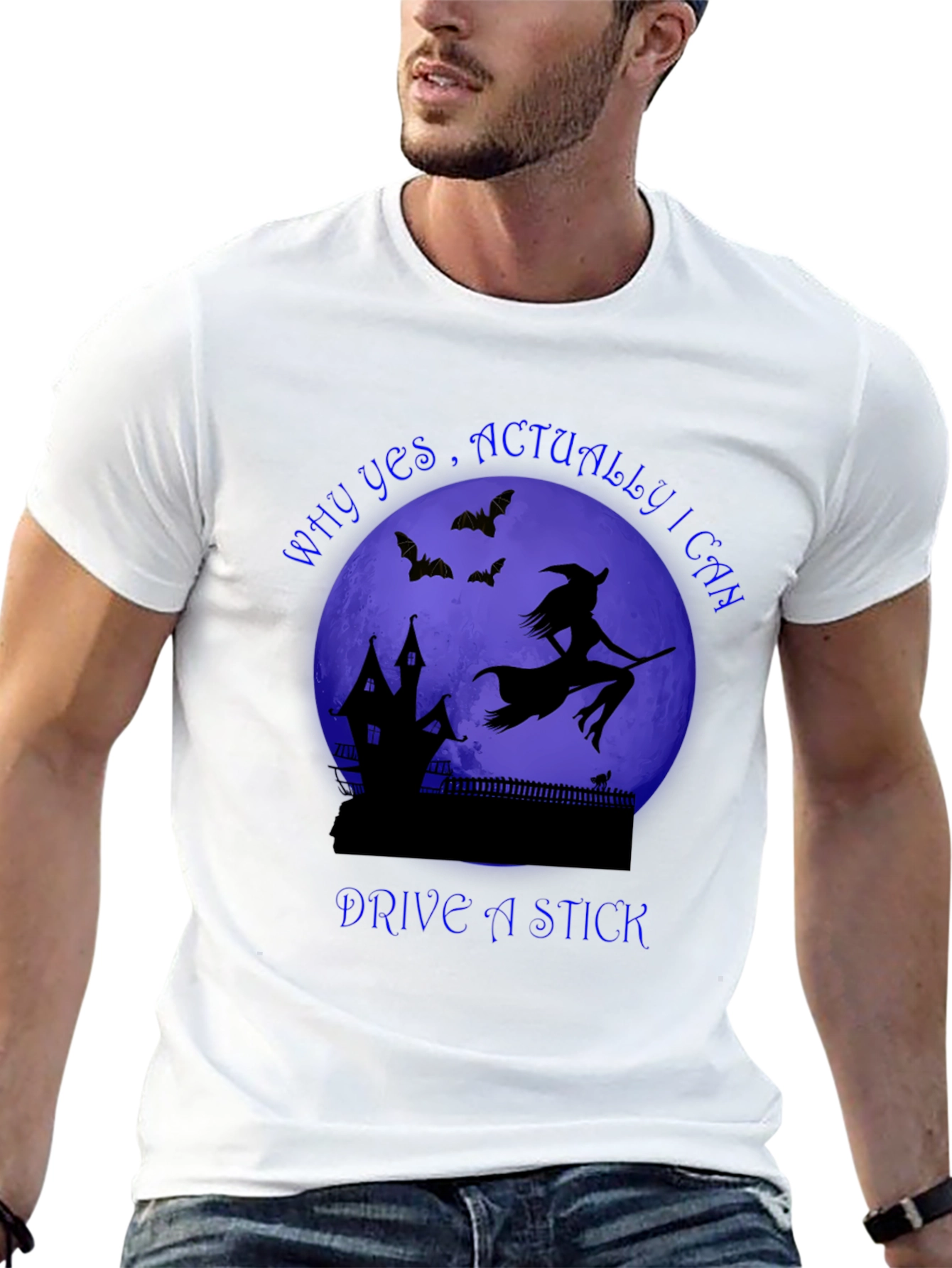 Witch Drive A Stick T-Shirt Halloween Spooky Tee