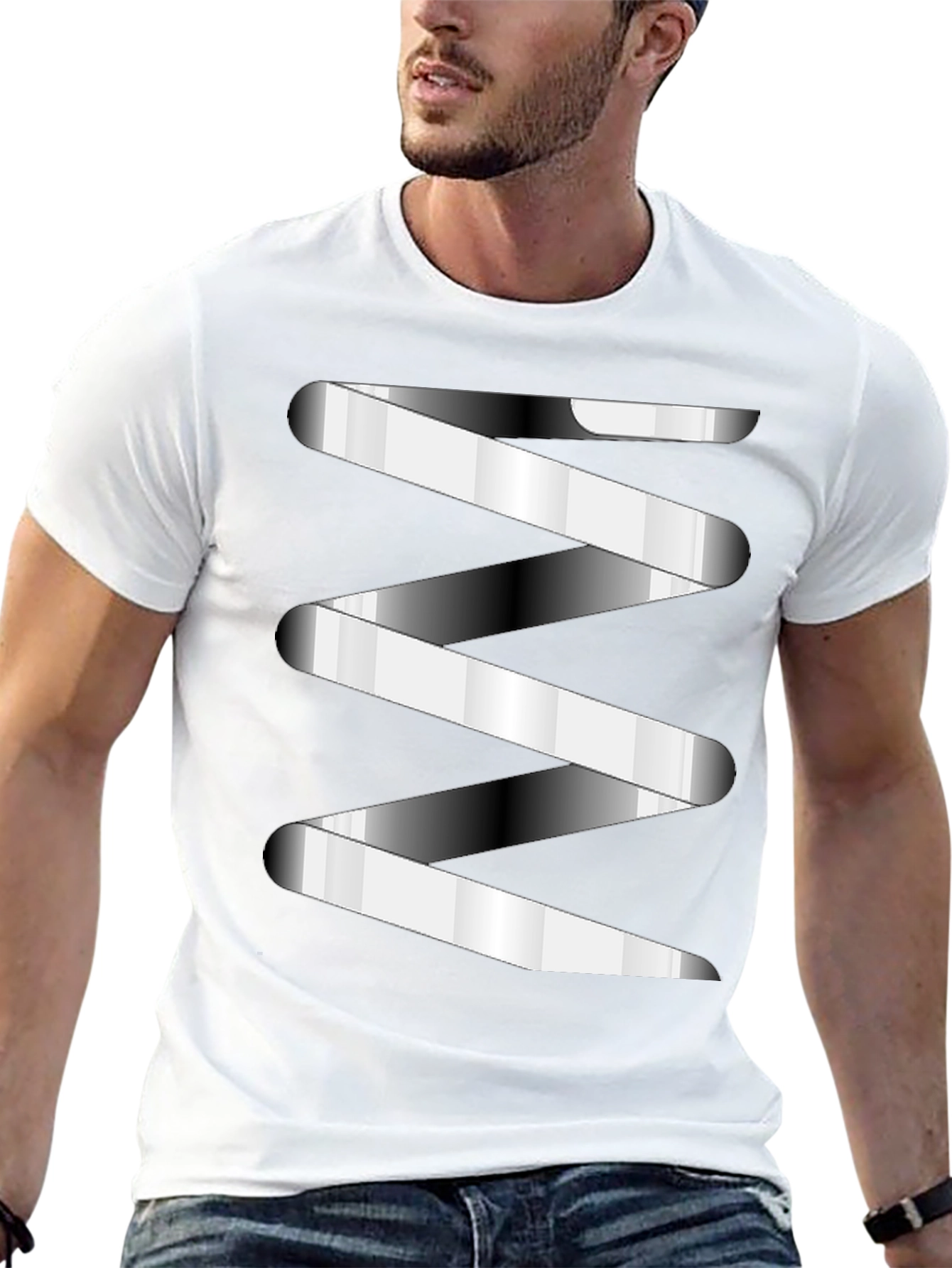 Modern Striped Graphic Tee