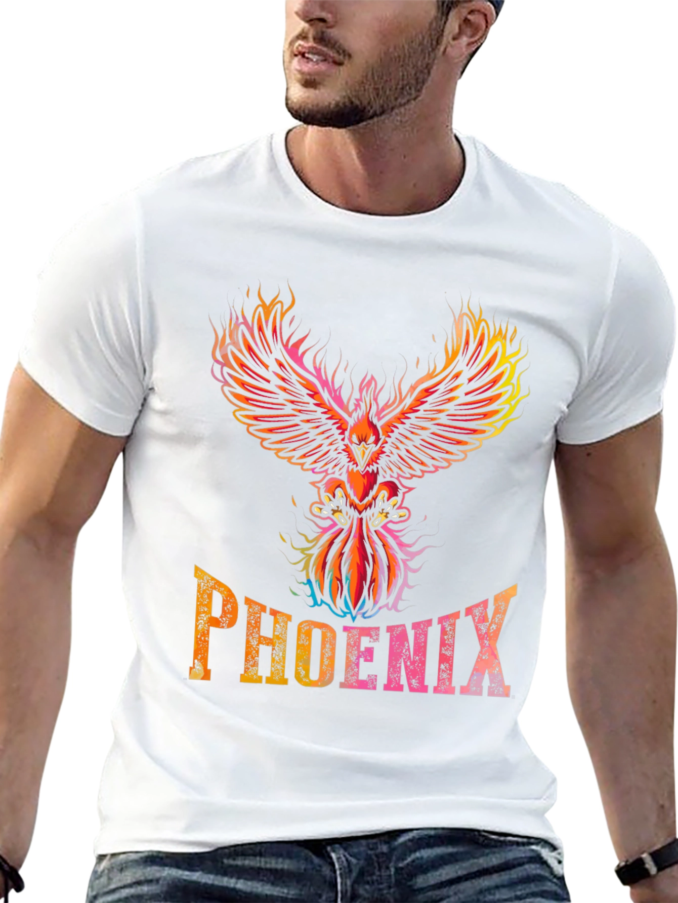 Phoenix Graphic T-Shirt - Flaming Bird Design