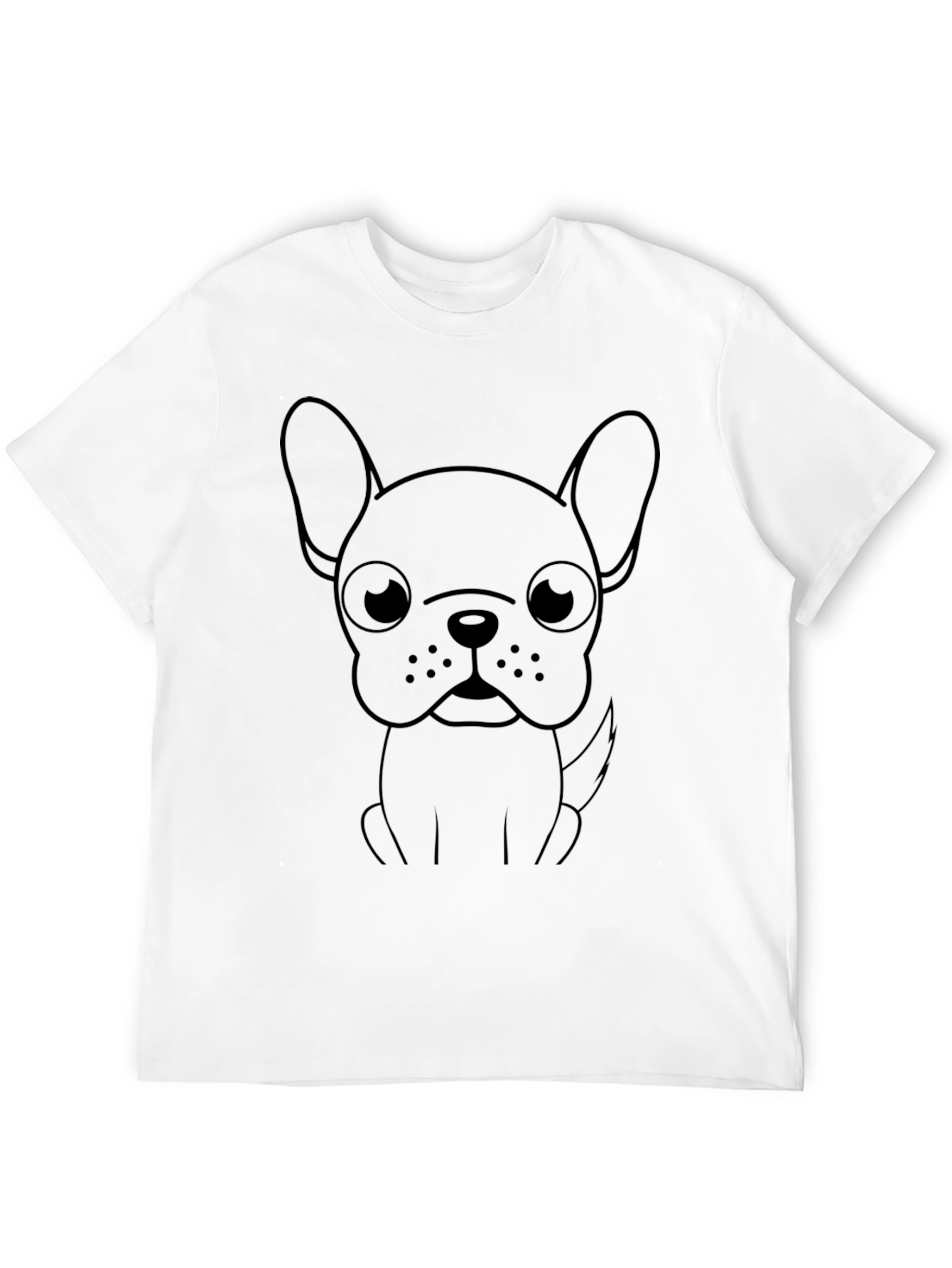 French Bulldog Outline Black T-Shirt