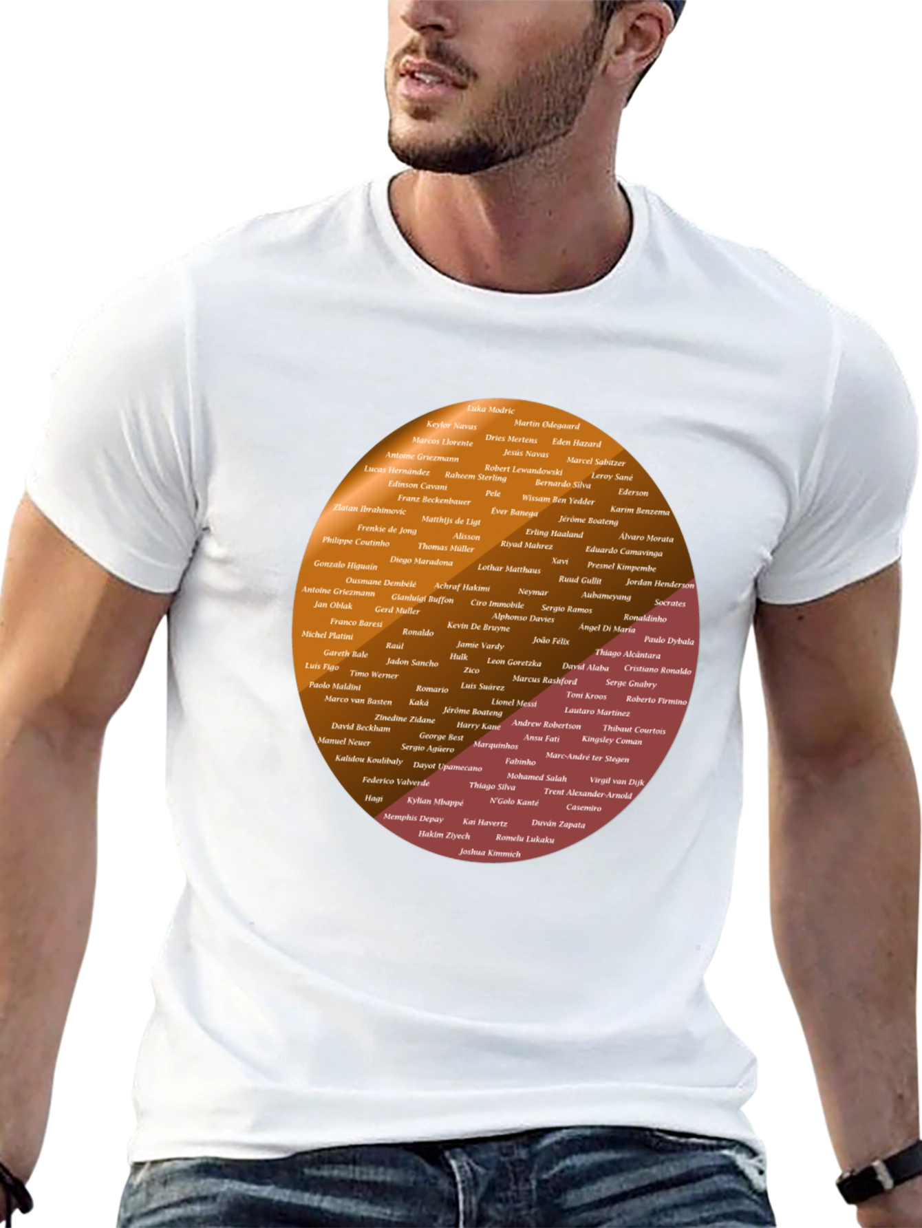 Soccer Legends T-Shirt: Player Names Graphic Print