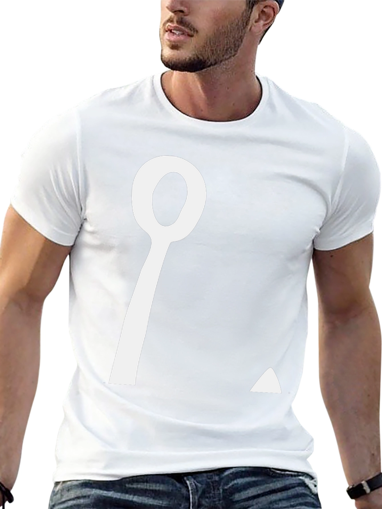 Black T-Shirt with Abstract Spoon Graphic