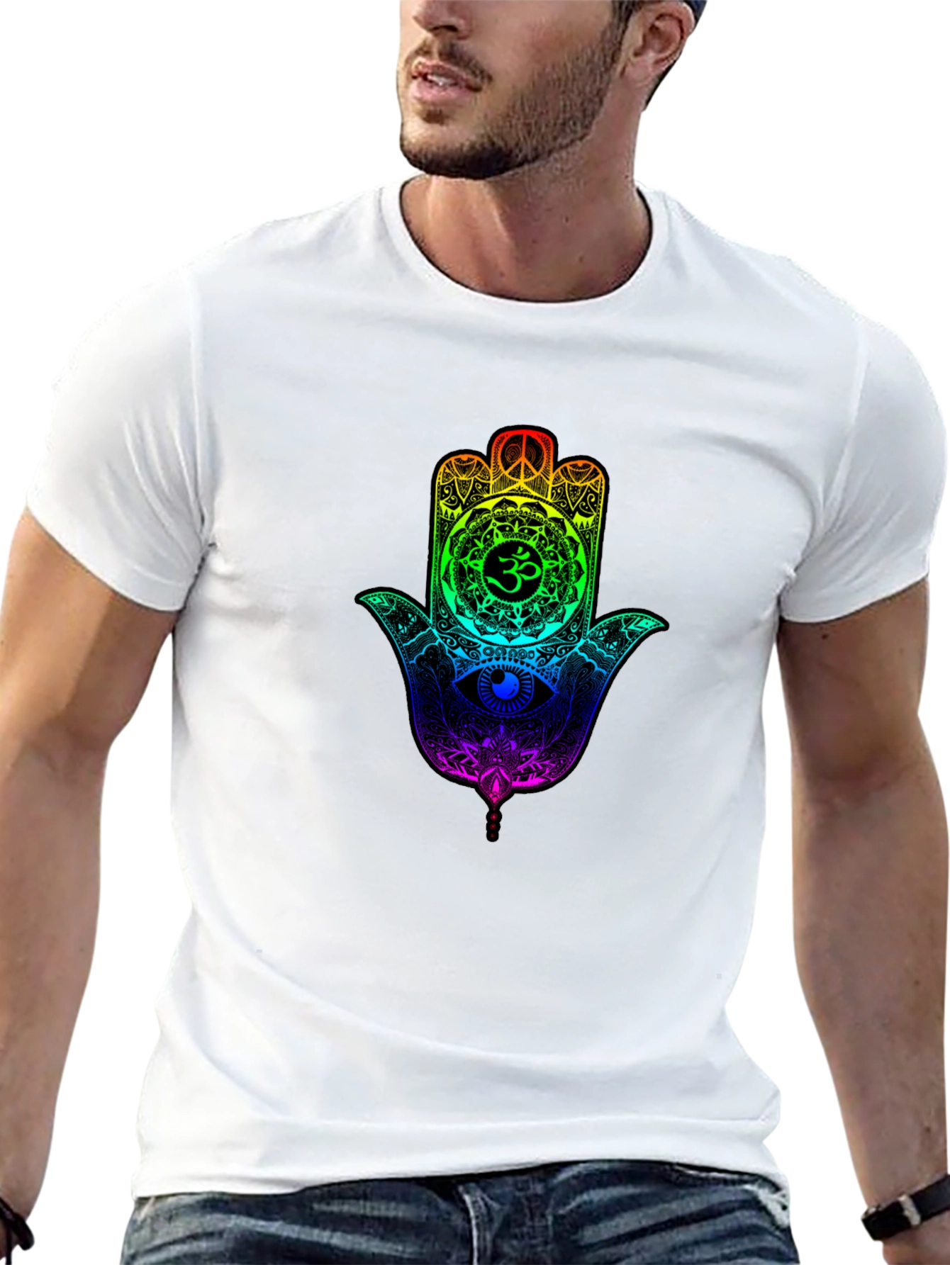 Rainbow Hamsa Hand Graphic T-Shirt - Unisex