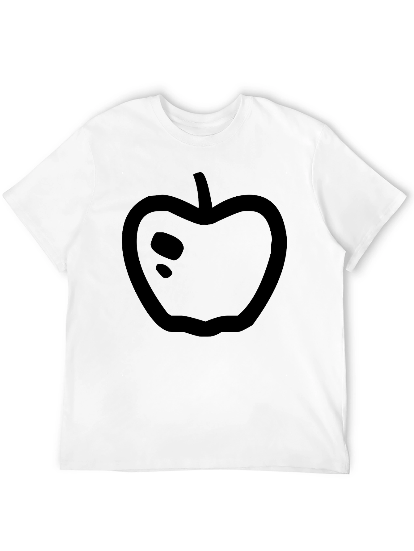 Minimalist Apple Graphic Black T-Shirt