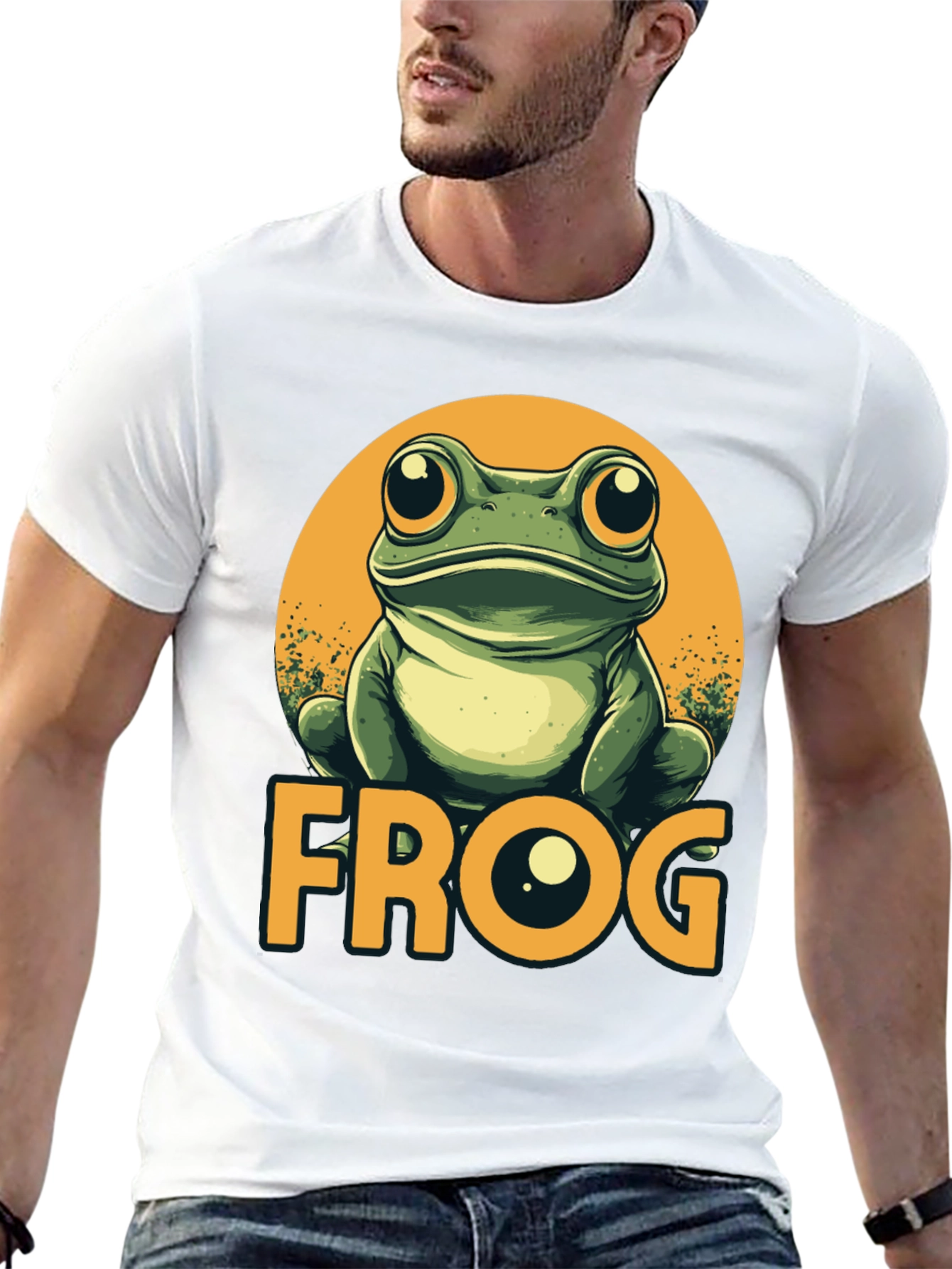 Frog Graphic T-Shirt - Mens Crew Neck Tee