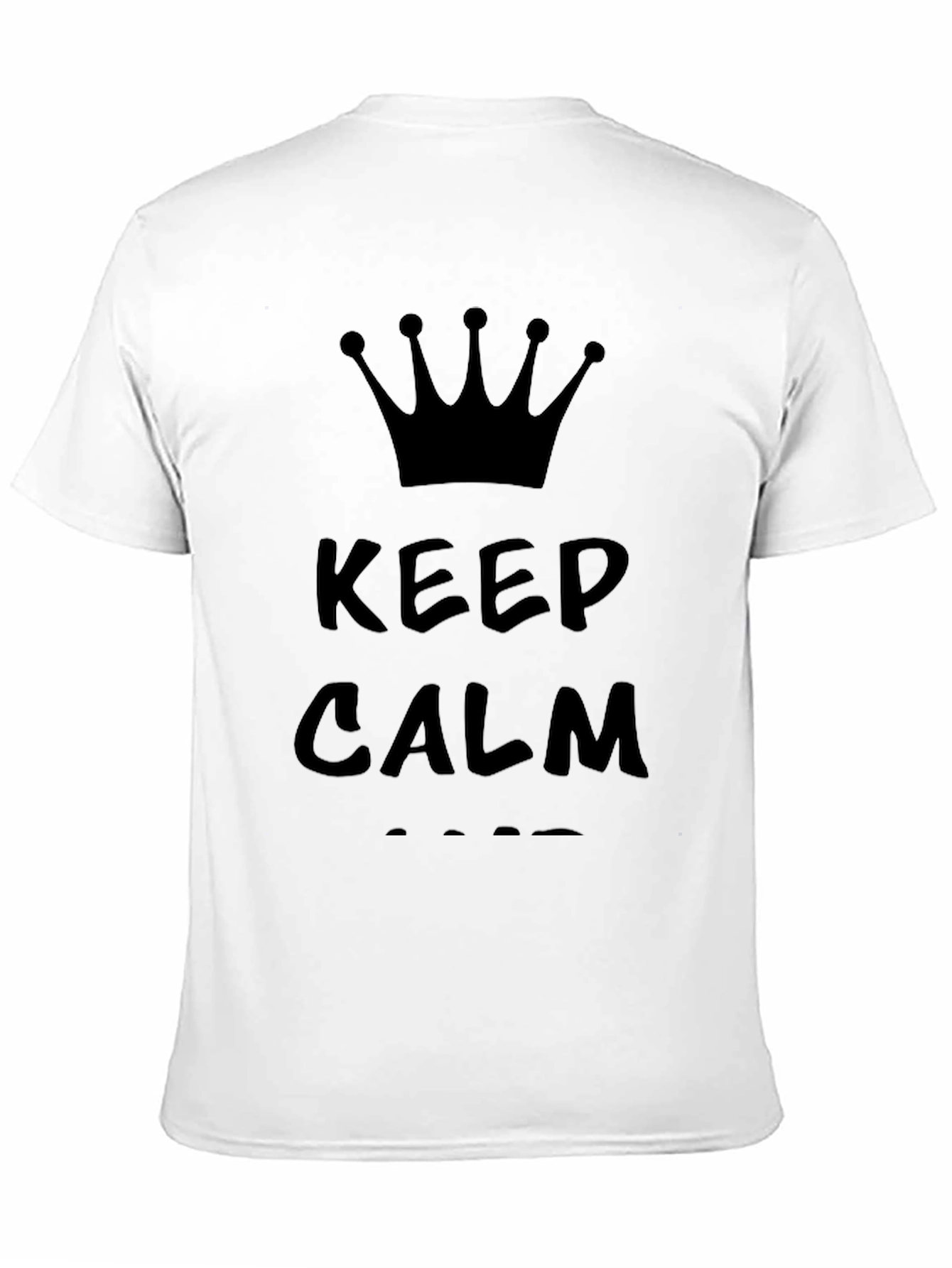 Keep Calm Crown Graphic T-Shirt - Mens Black Tee