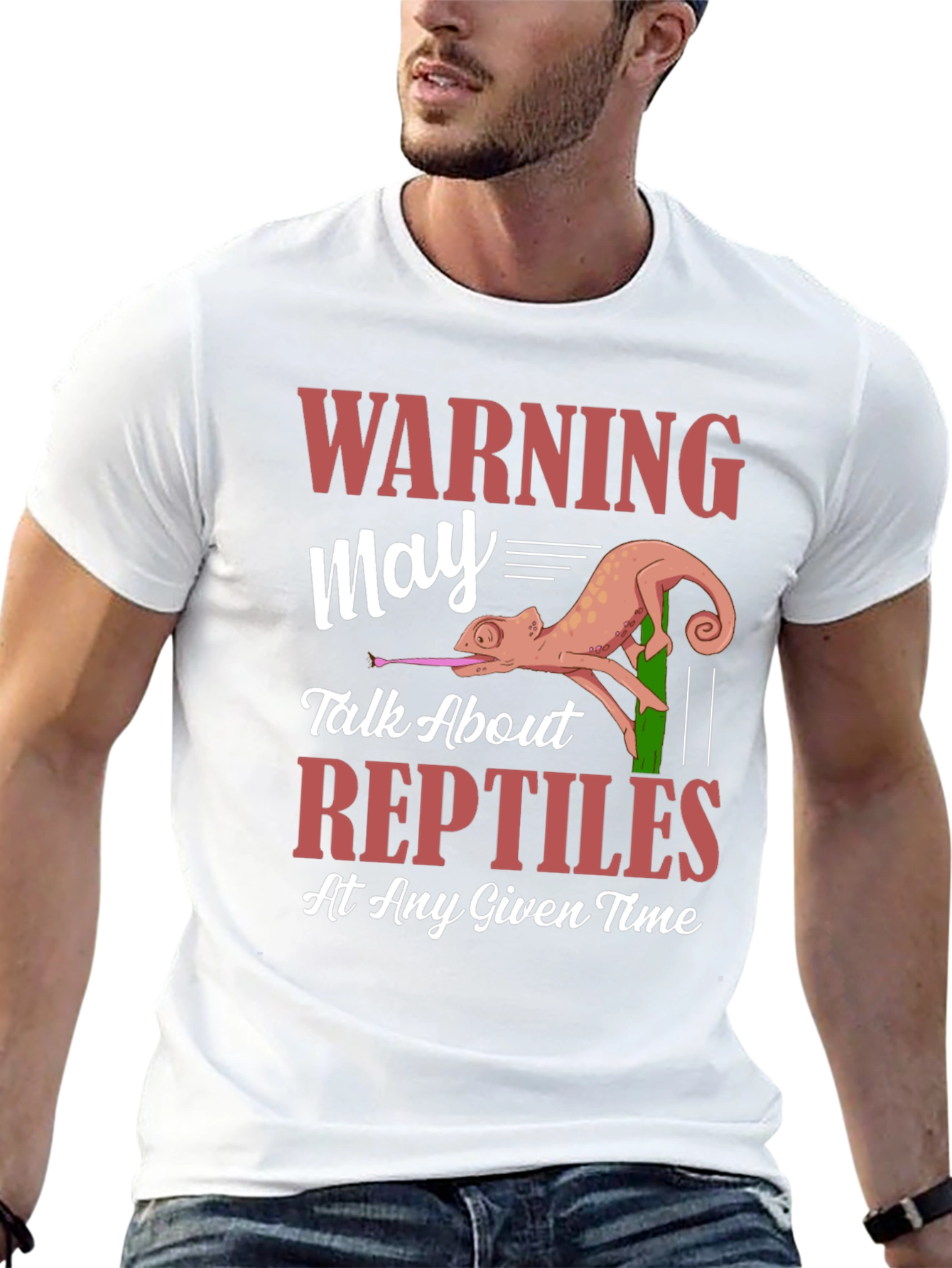 Warning May Talk About Reptiles Mens T-Shirt