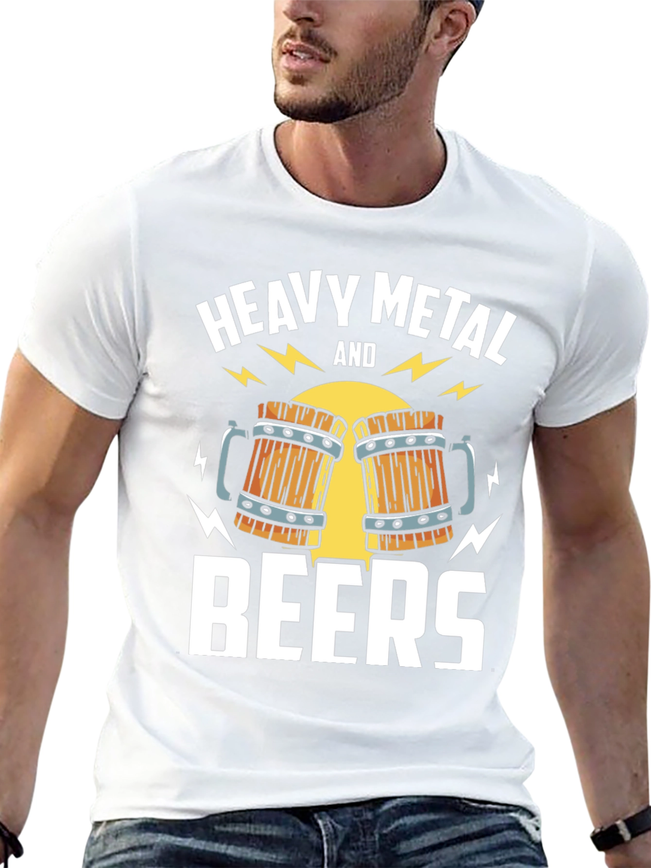 Heavy Metal and Beers Graphic T-Shirt