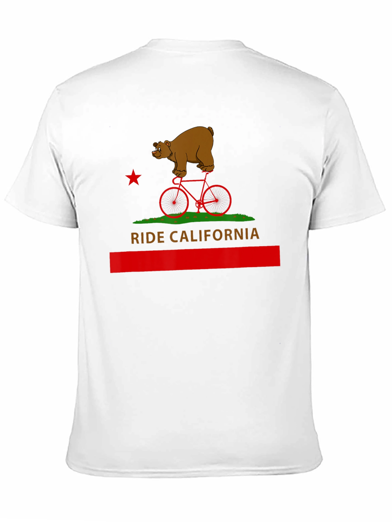 Ride California T-Shirt - Bear on Bike Design