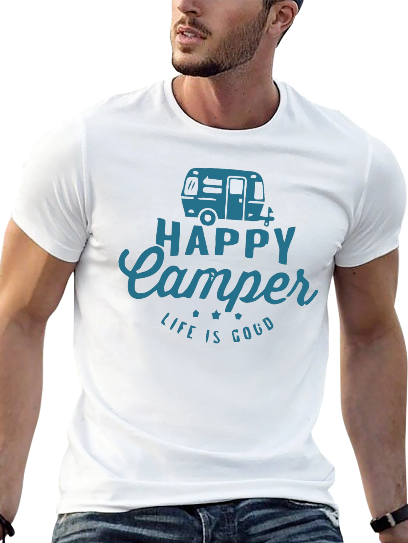 Happy Camper Graphic Tee - Camping Adventure Shirt