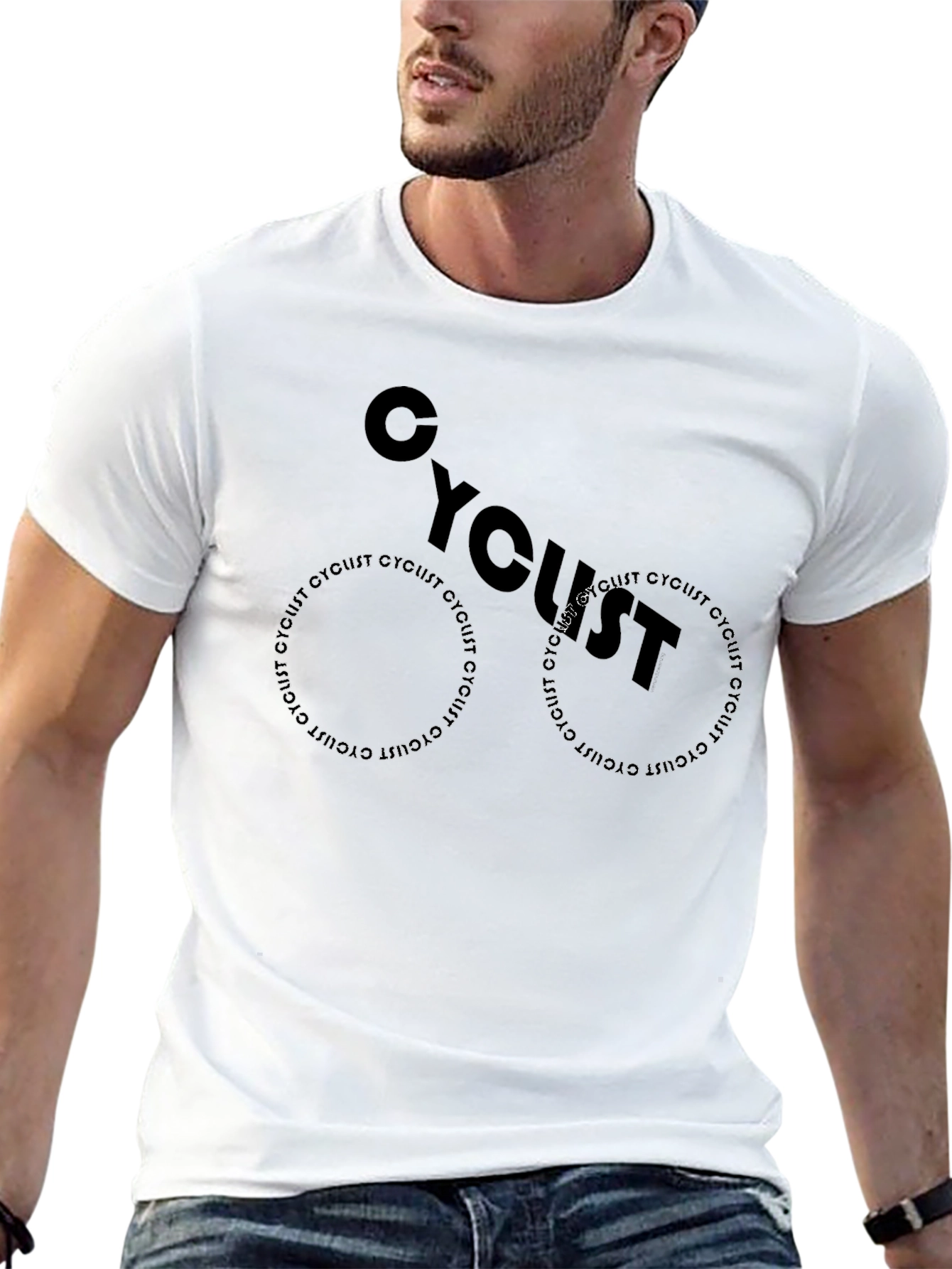 Cyclist Graphic Tee - Black Cotton Blend