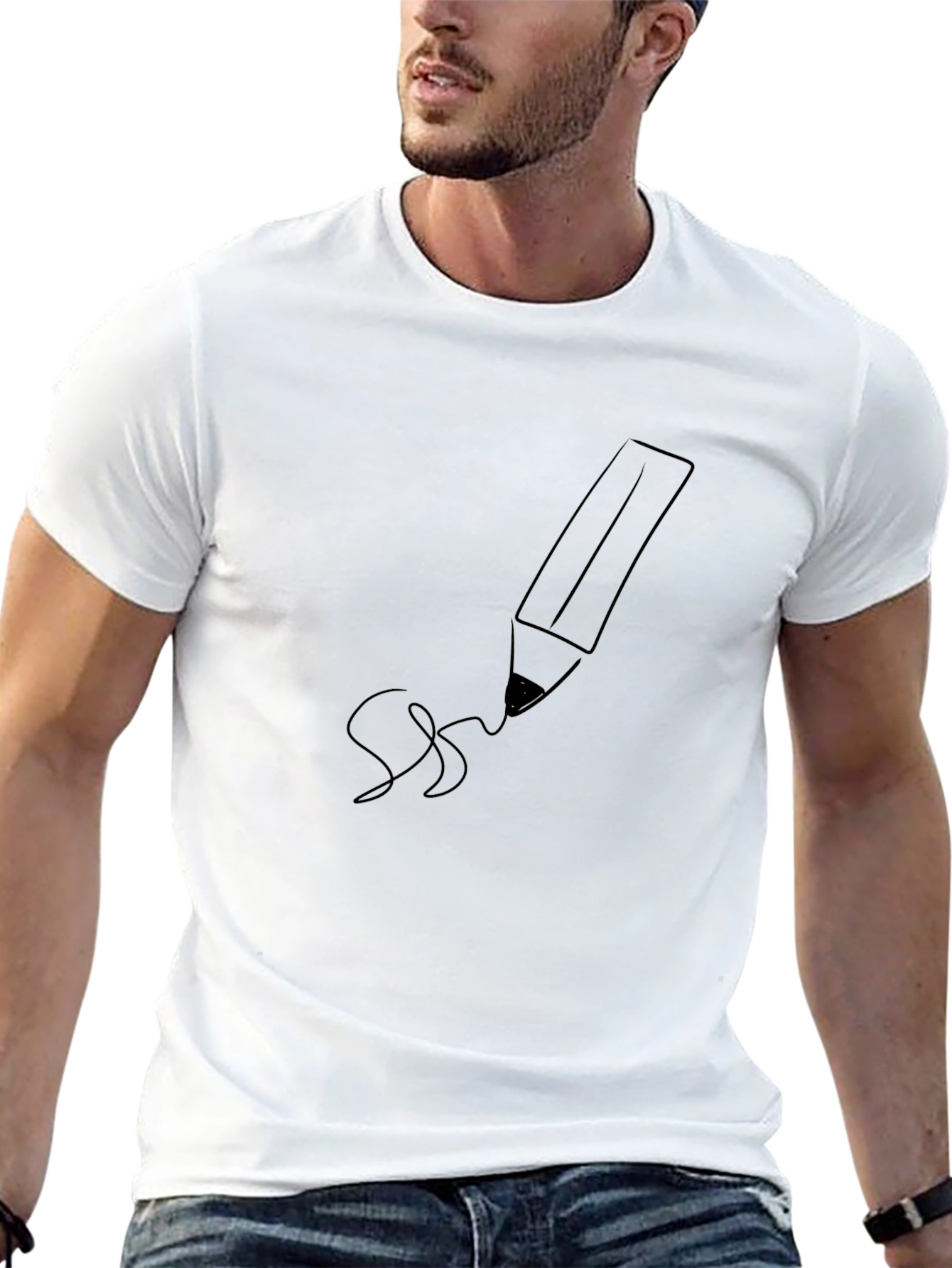 Minimalist Pencil Sketch T-Shirt