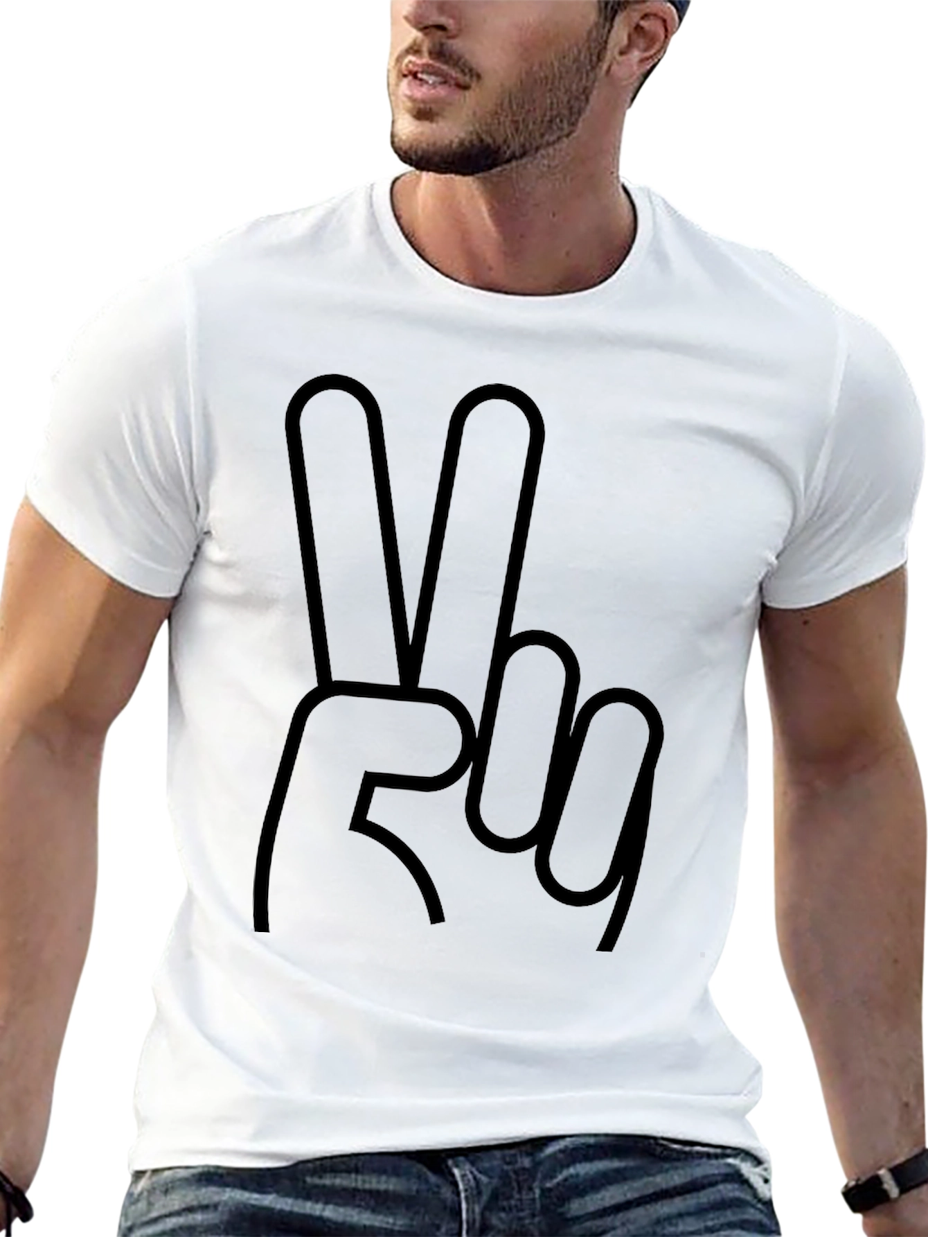 Peace Sign Graphic T-Shirt - Casual Black Tee