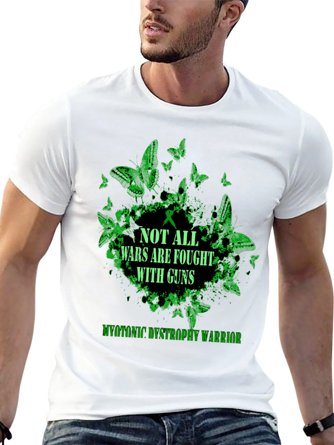 Myotonic Dystrophy Warrior T-Shirt - Butterfly Design