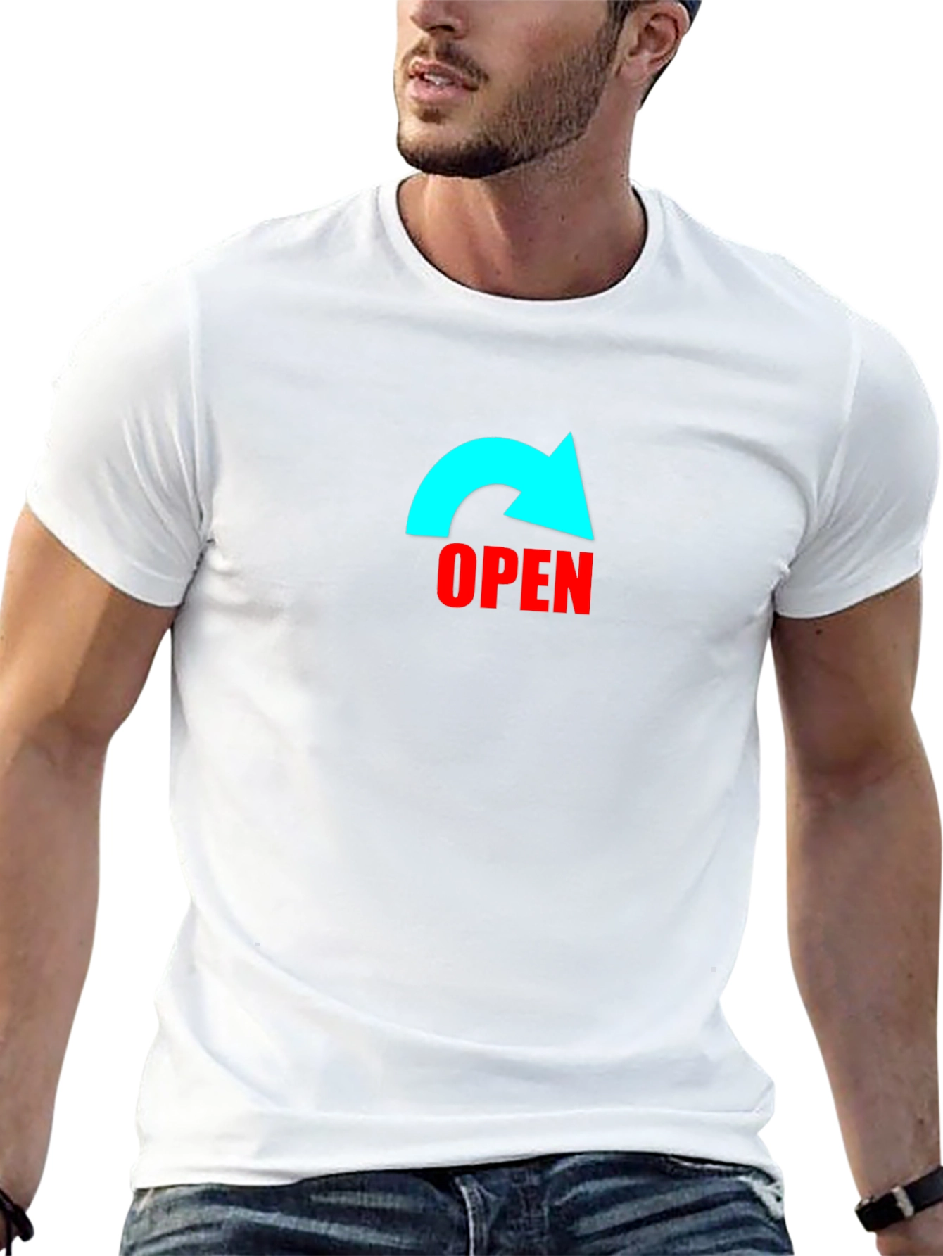 Open Arrow Graphic Black T-Shirt