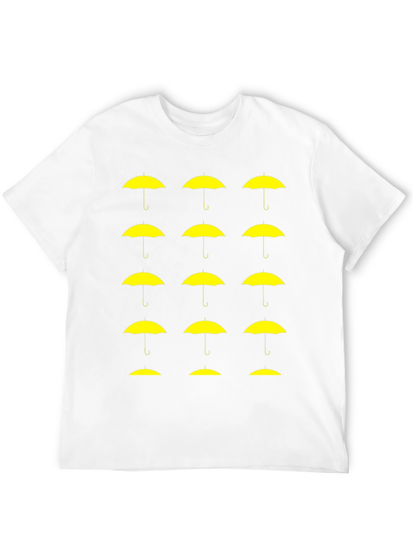 Yellow Umbrella Pattern T-Shirt