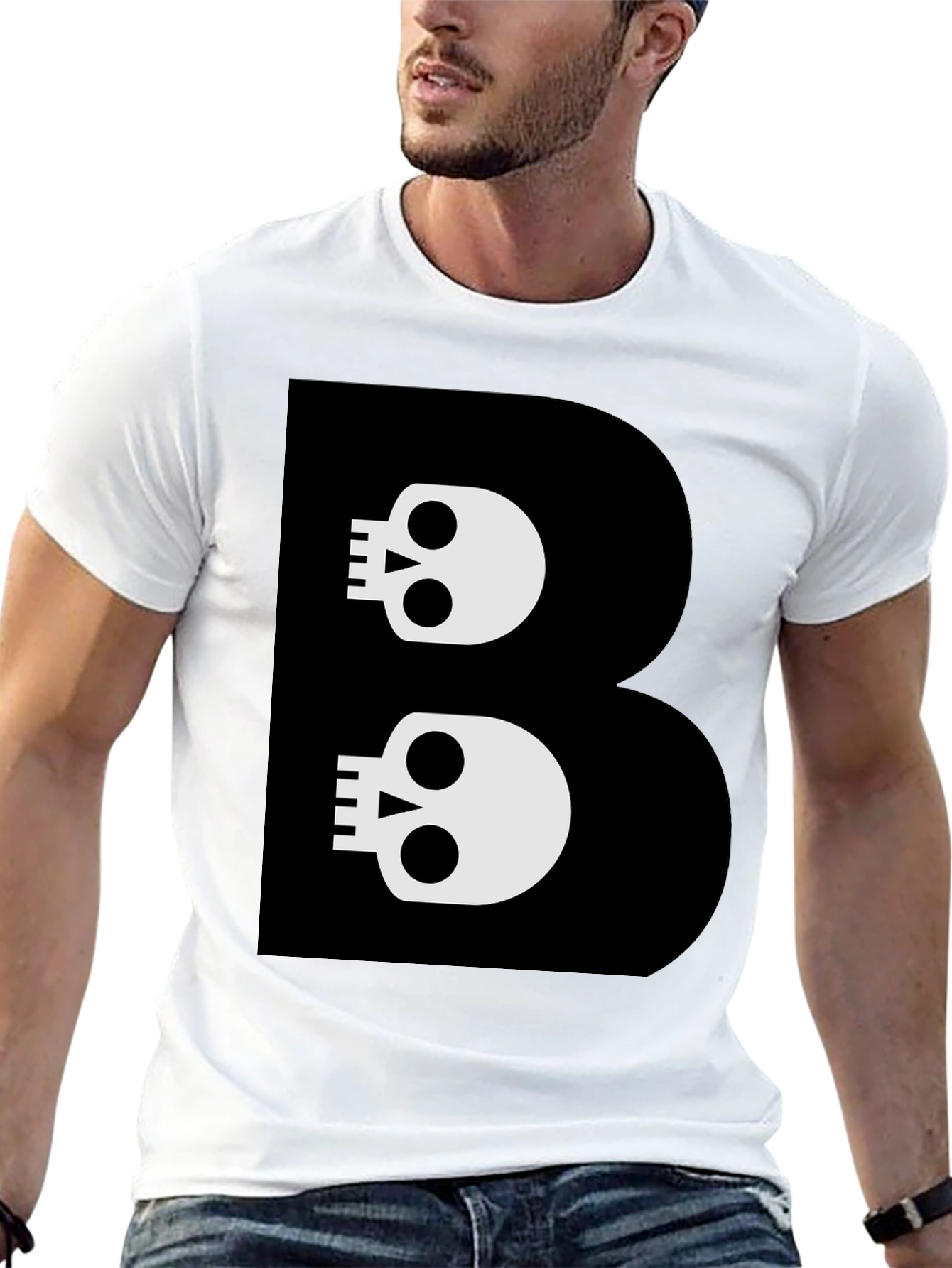 Skull B Graphic Black T-Shirt - Bold Style
