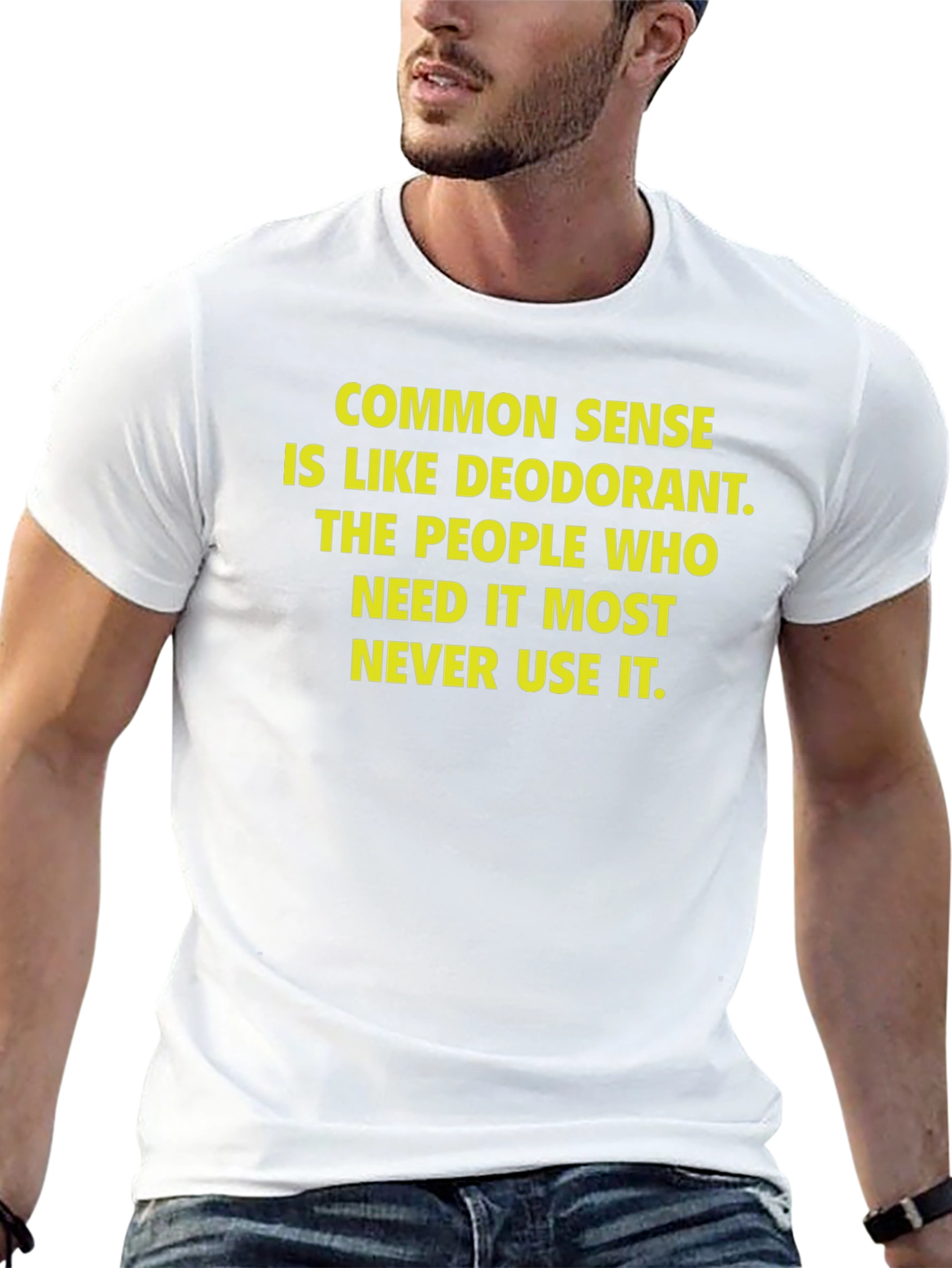 Funny Common Sense Deodorant Graphic T-Shirt