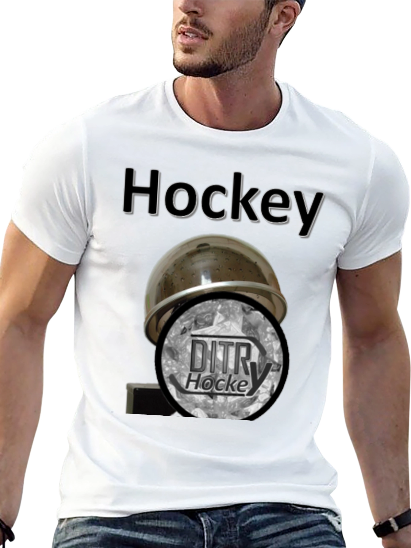 Hockey Helmet & DITRY T-Shirt
