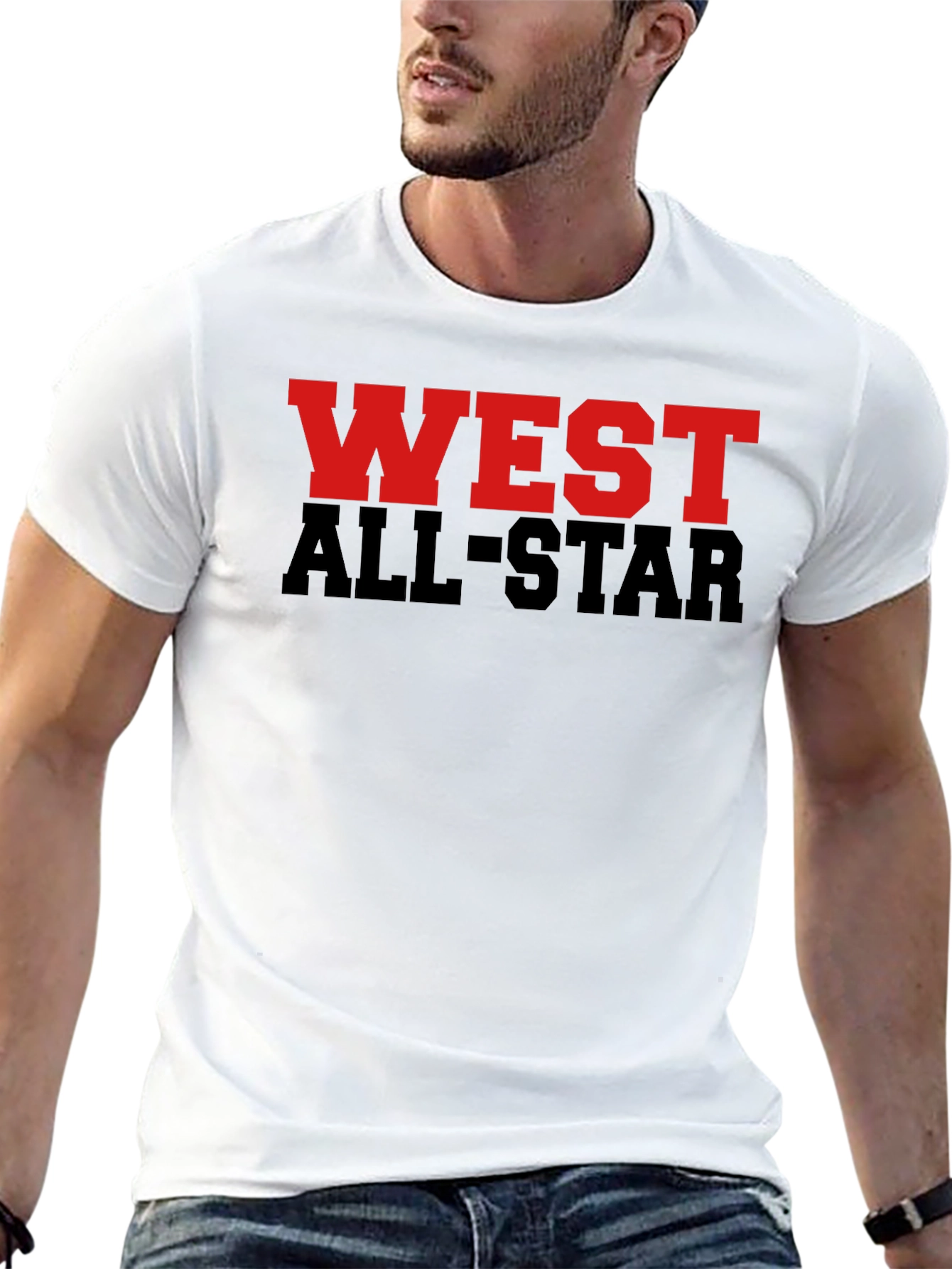 West All-Star Graphic Tee - Black Cotton Blend