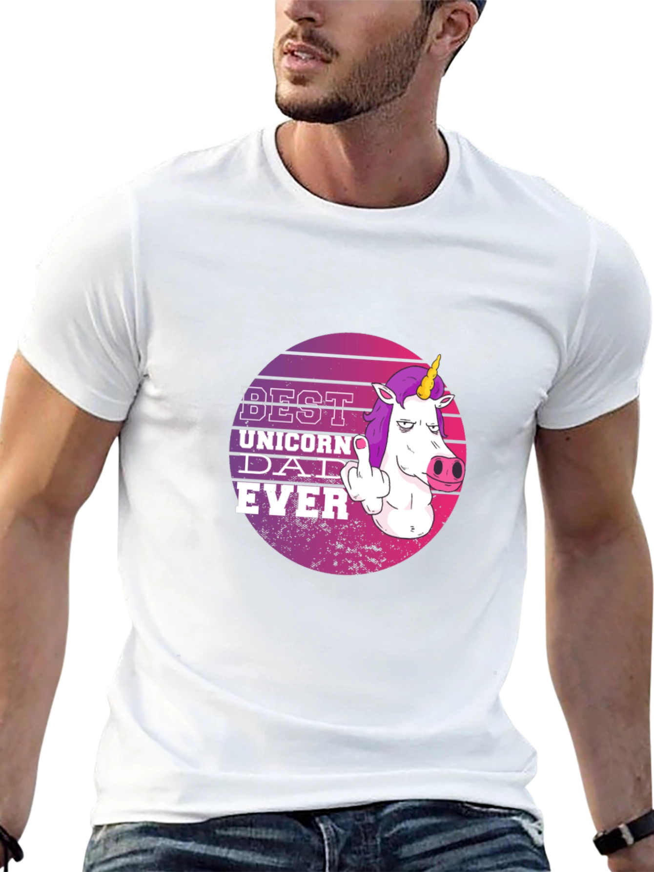 Best Unicorn Dad Ever Black T-Shirt