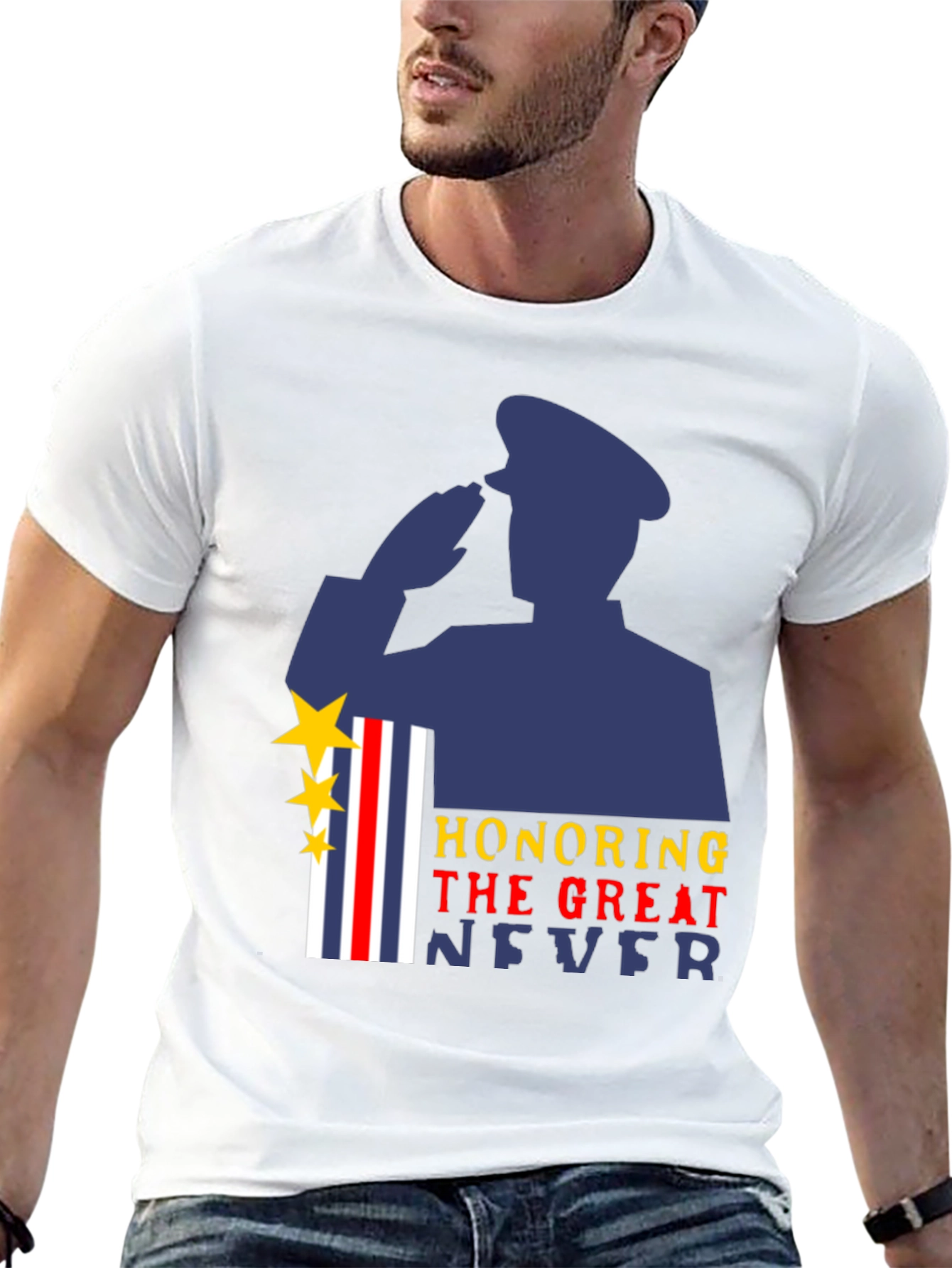 Honoring The Great Never Military Graphic T-Shirt