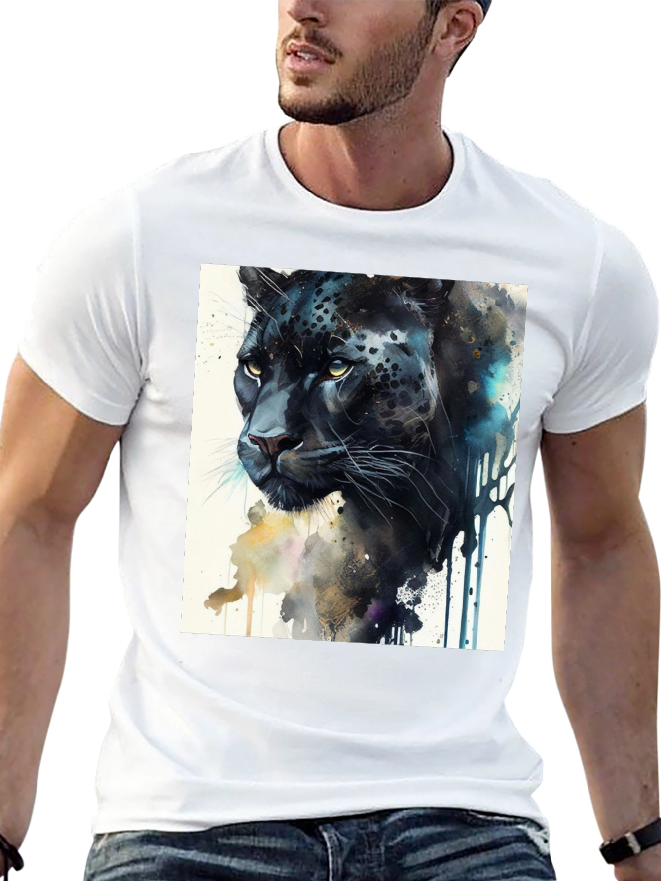 Black Panther Artistic Graphic T-Shirt