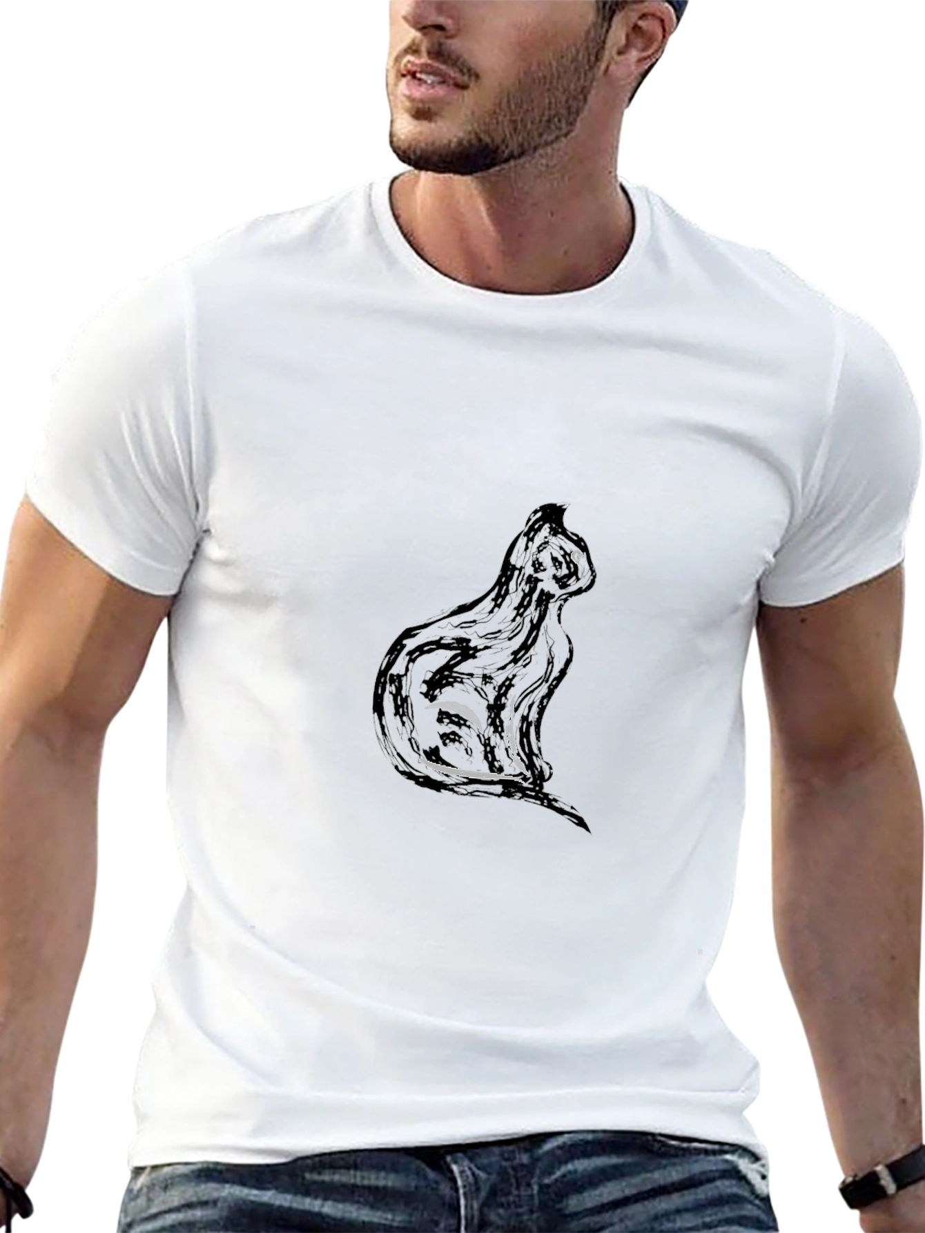 Black Cat Graphic Tee - Soft Style