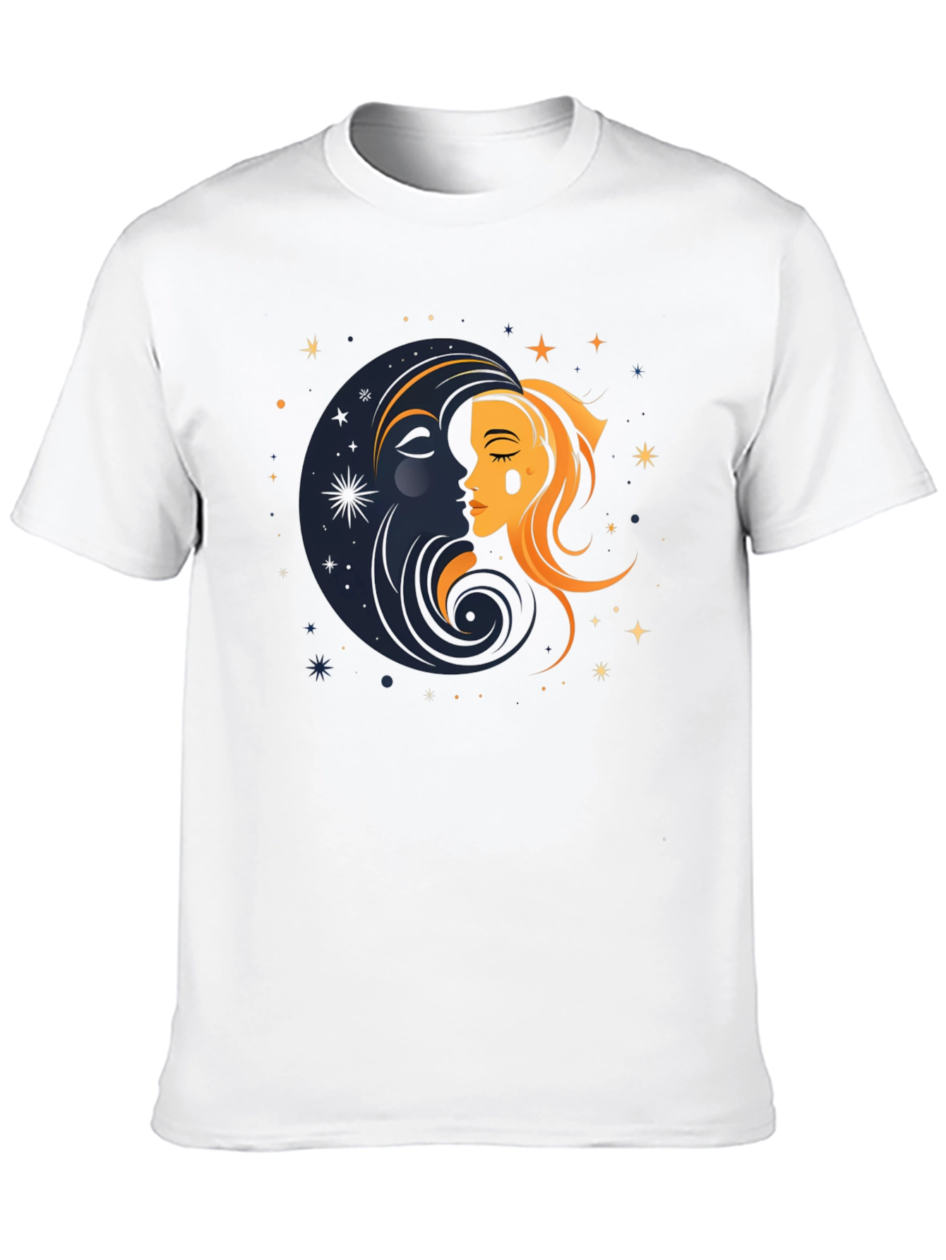 Celestial Sun and Moon Graphic T-Shirt