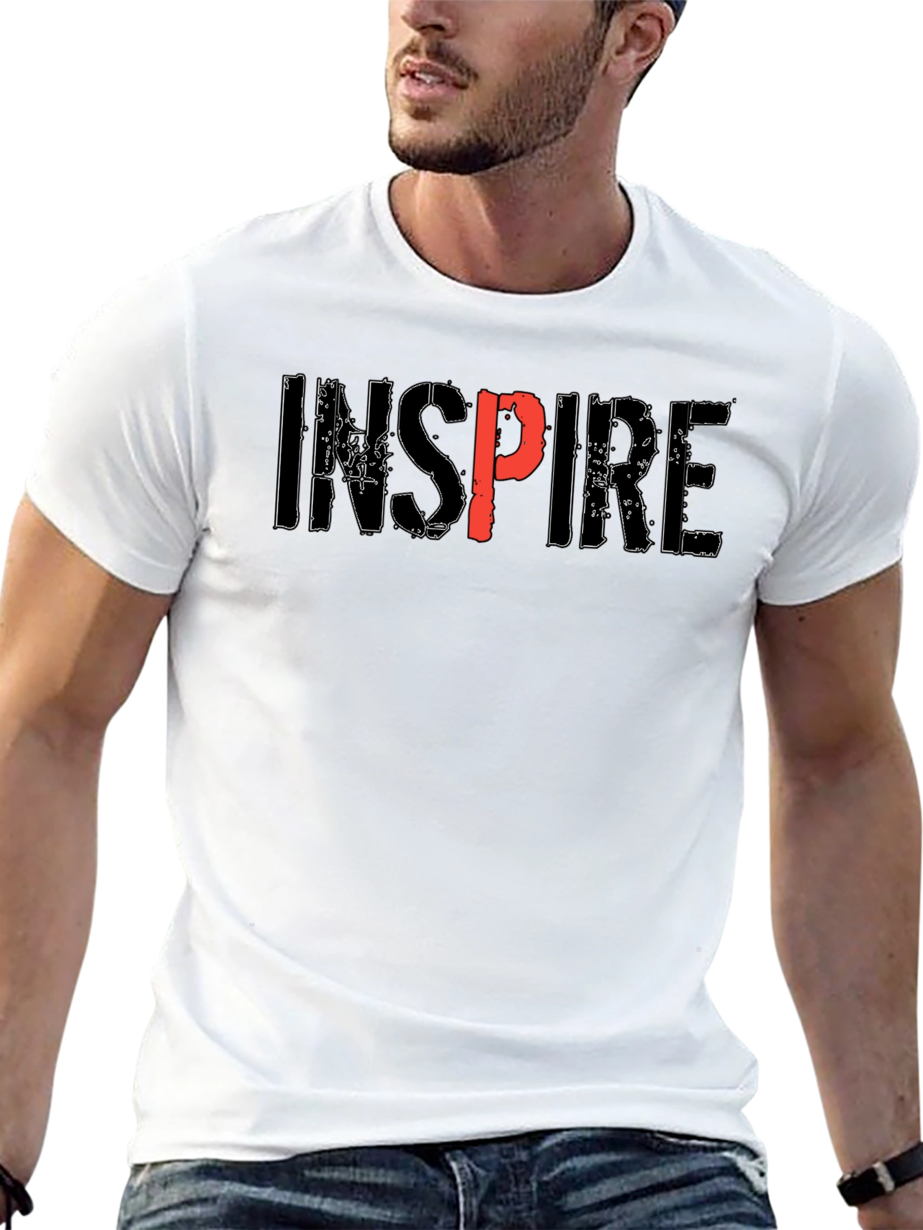 Inspire Graphic Print Black T-Shirt