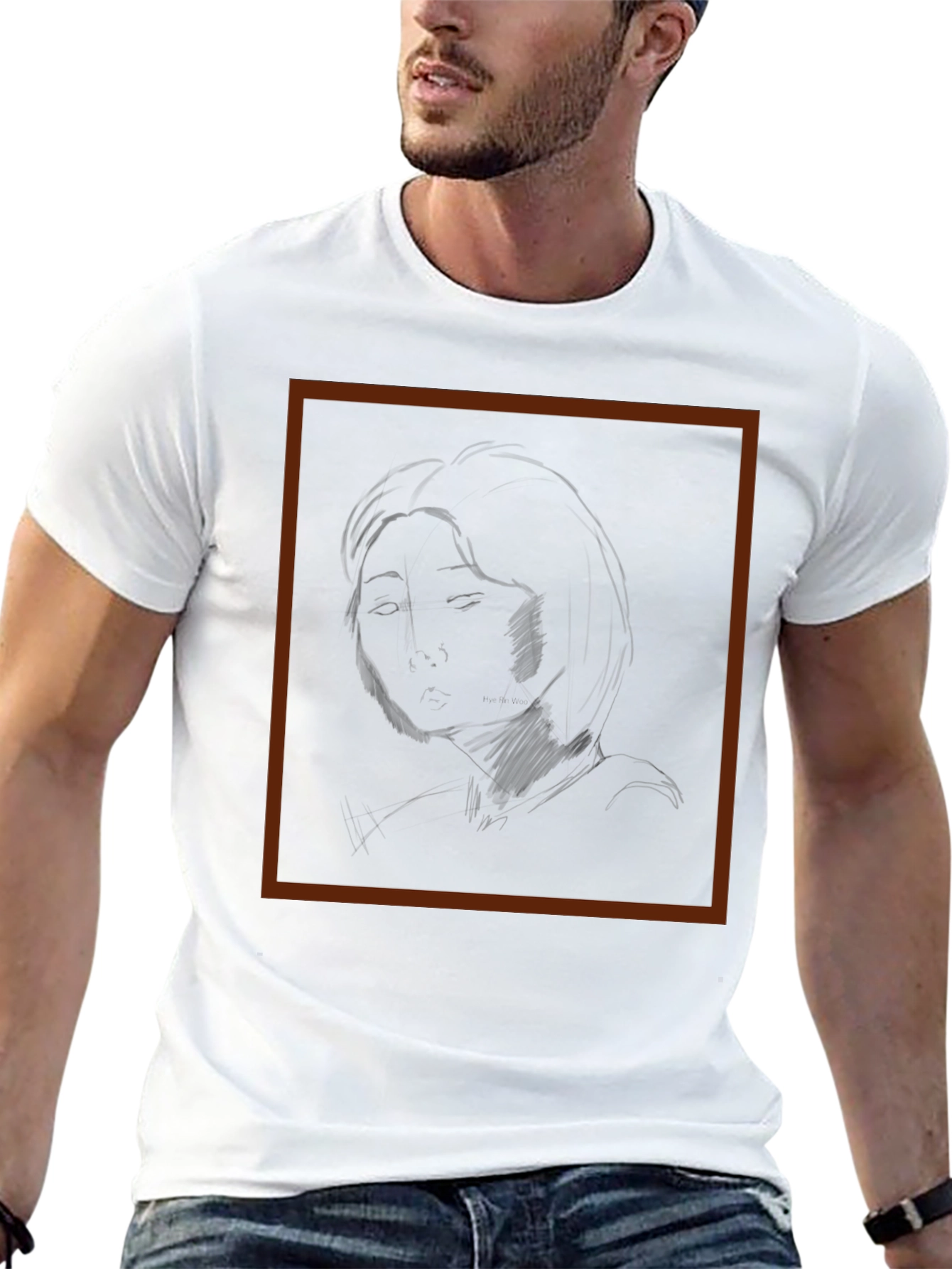 Sketch Portrait Black Graphic Tee