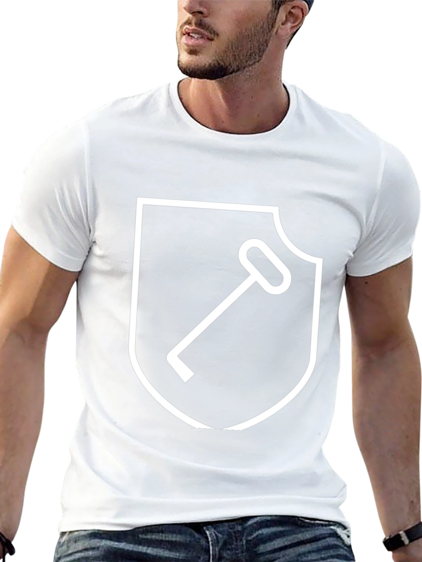 Retro Key Shield Graphic T-Shirt - Black