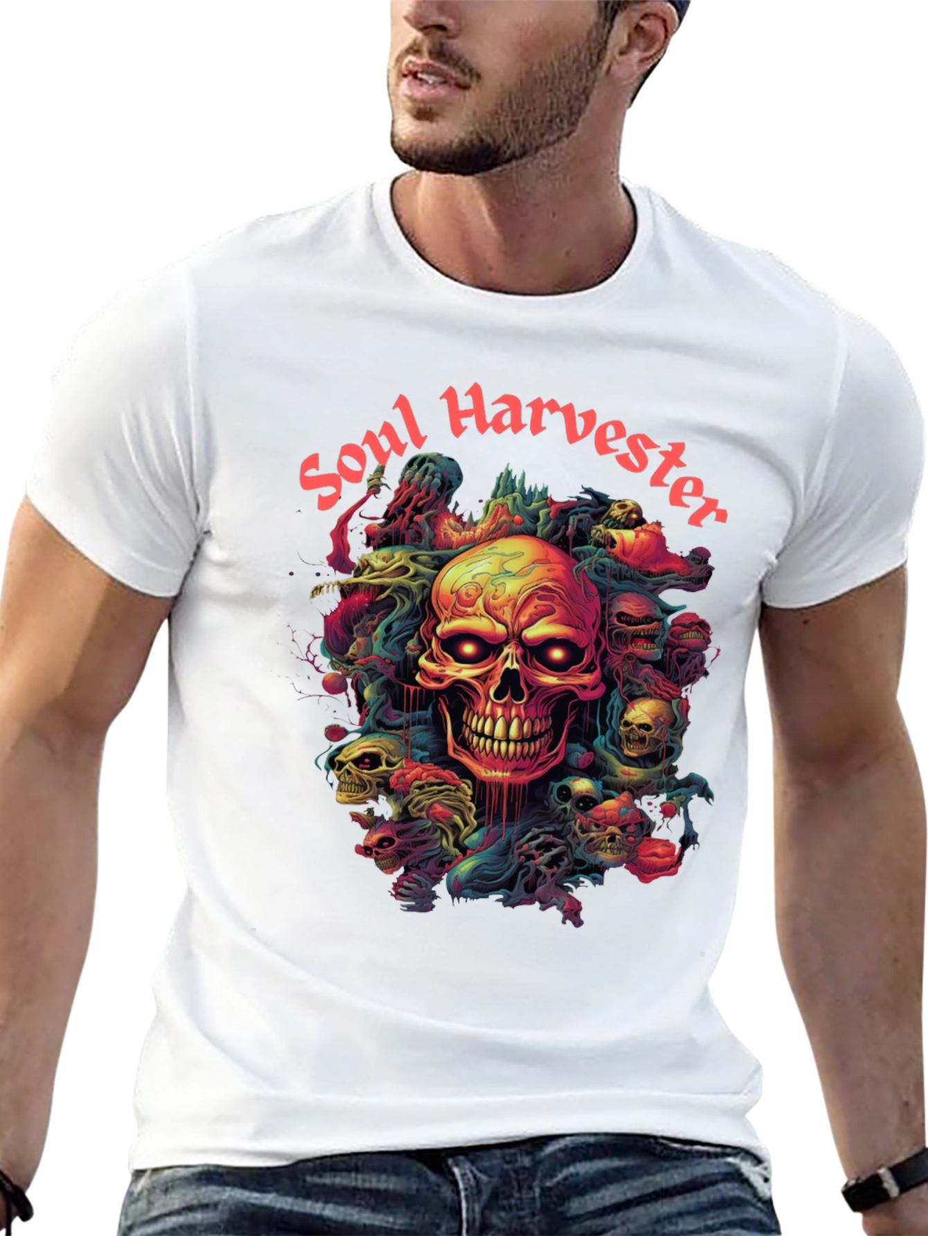 Soul Harvester Graphic Tee - Skull Design