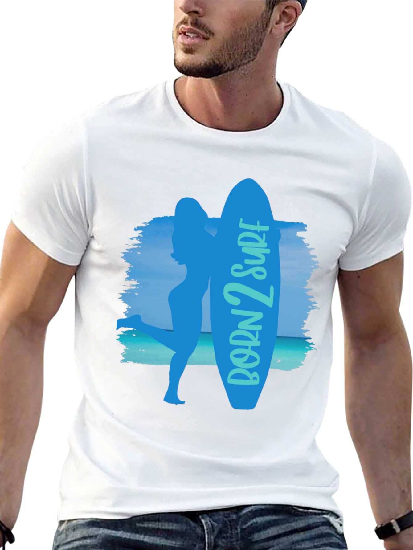 Born 2 Surf Graphic T-Shirt - Surfer Style