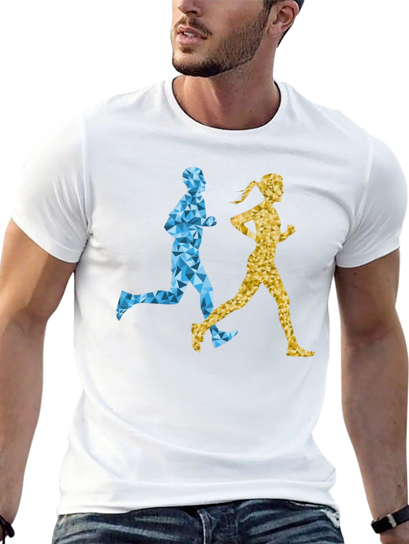Geometric Runners Graphic T-Shirt