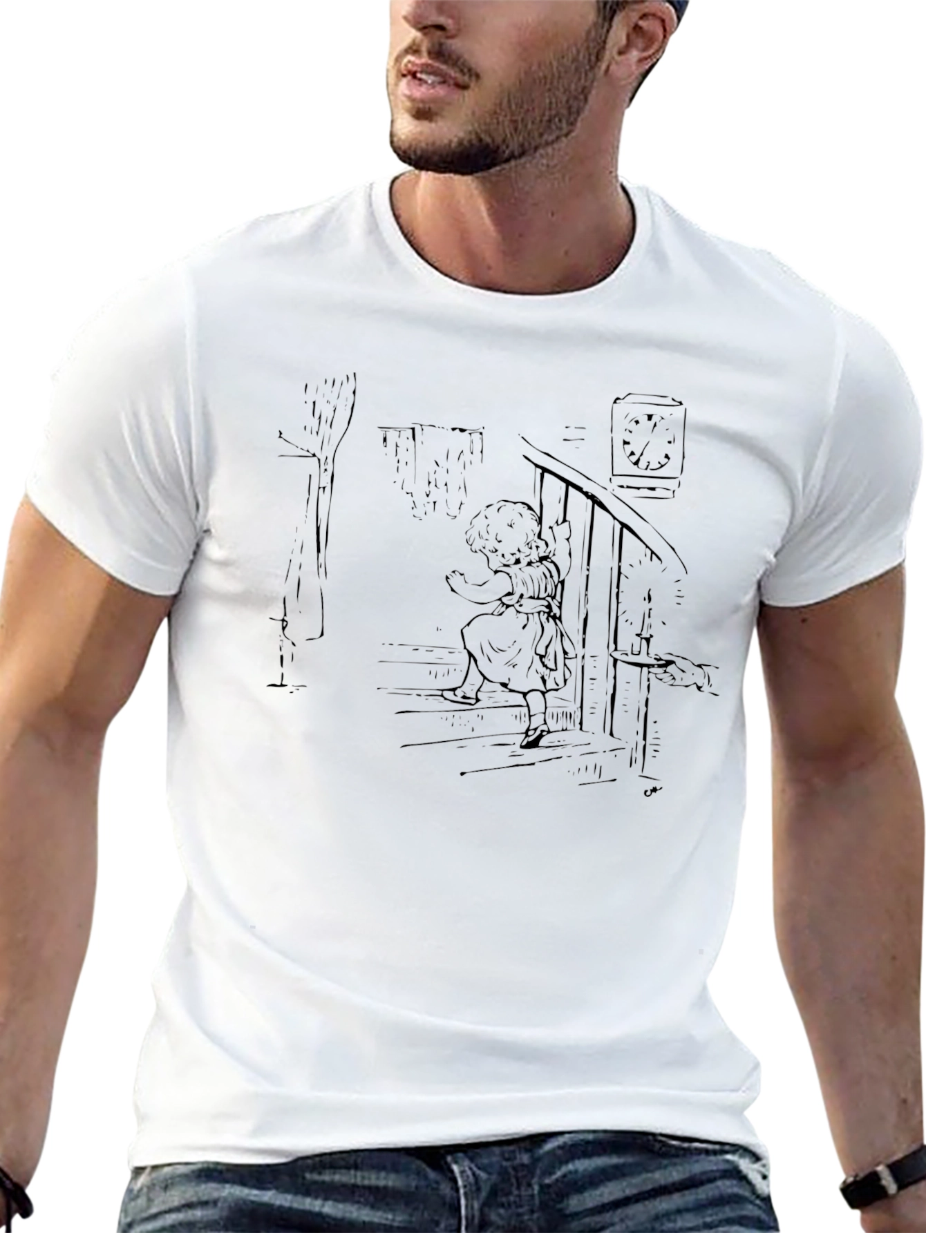 Girl on Stairs Graphic Tee