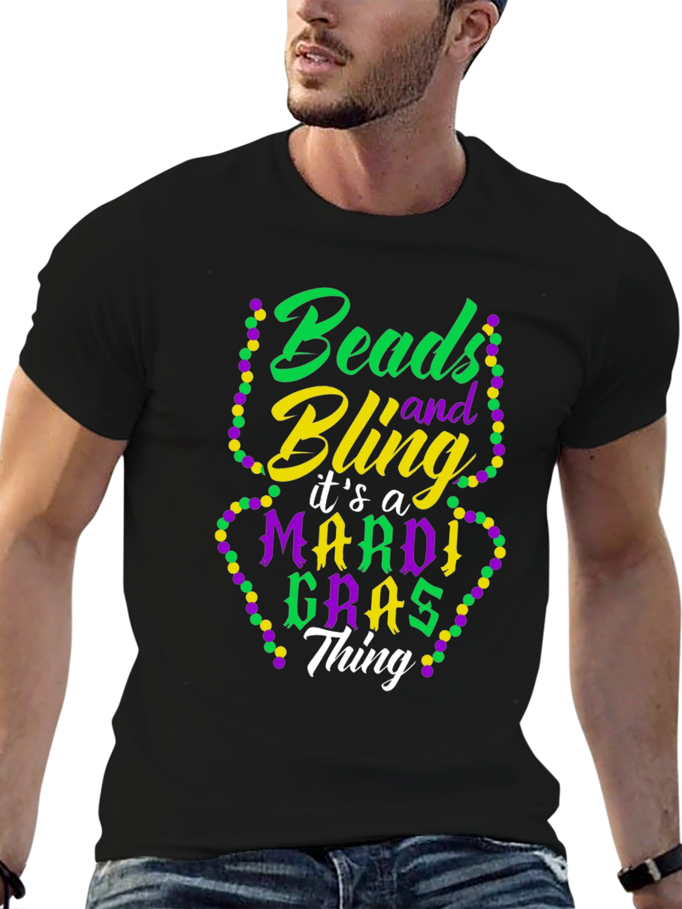 Mardi Gras Beads & Bling T-Shirt